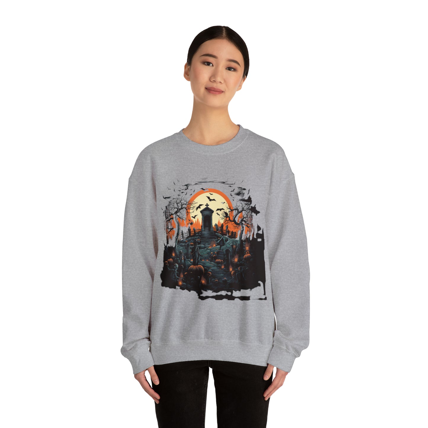 Graveyard Sweatshirt, Retro Sweatshirt, Cute Sweatshirt, Halloween Sweatshirt, Womens' Halloween, Spooky Sweatshirt, Halloween Party