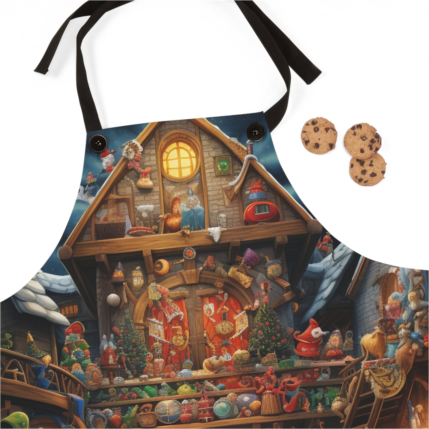 Santa's Workshop Apron, Cookie Making Crew Apron, Christmas Apron, Christmas Lights Apron, Cookie Apron, Christmas Gift, Christmas cookie ap