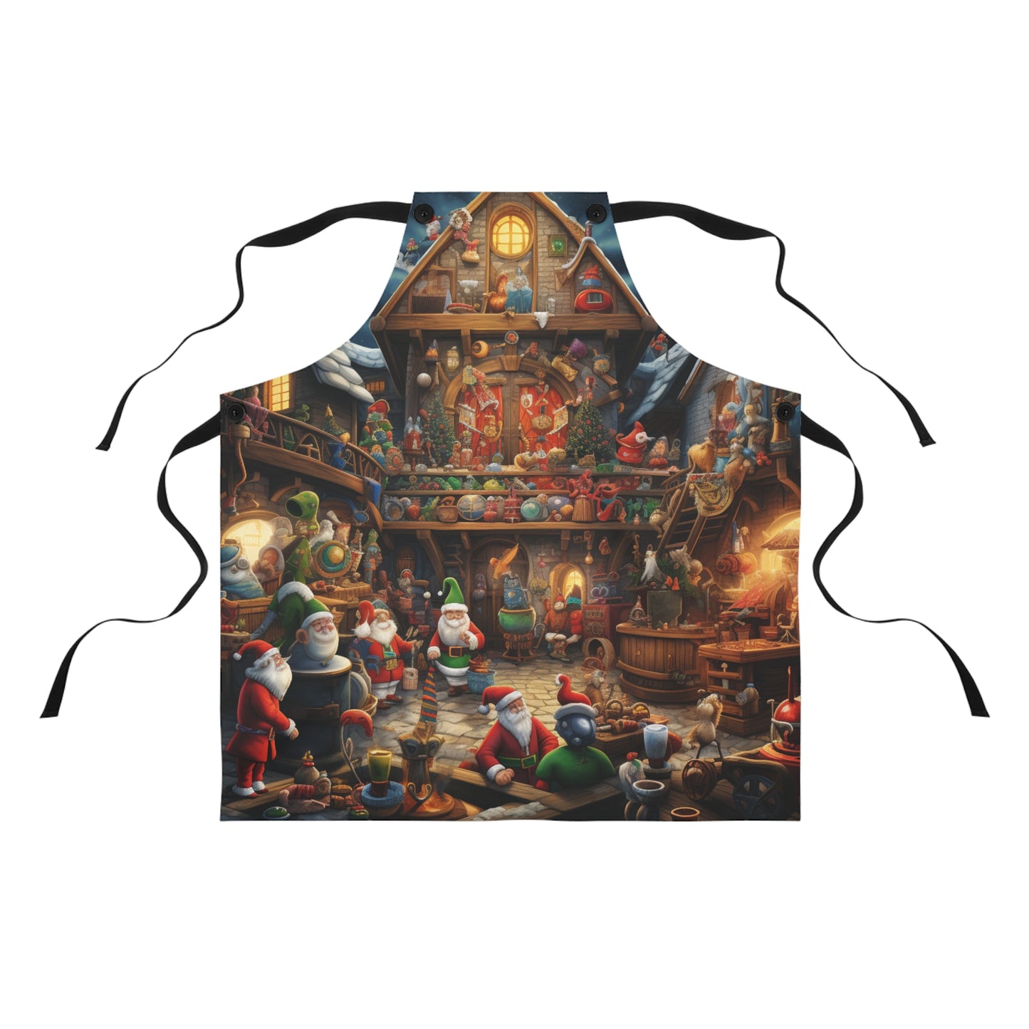 Santa's Workshop Apron, Cookie Making Crew Apron, Christmas Apron, Christmas Lights Apron, Cookie Apron, Christmas Gift, Christmas cookie ap