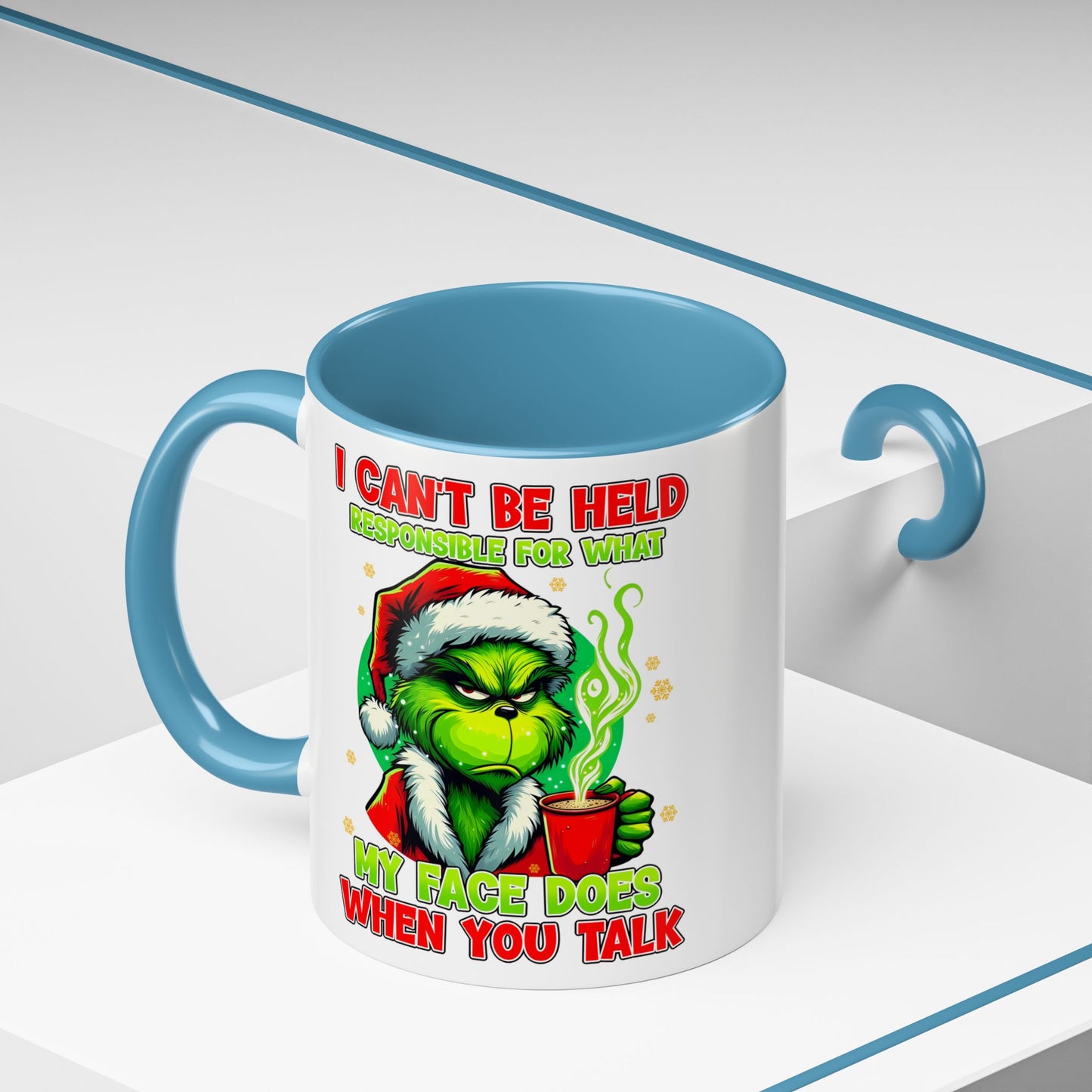 Grinch Christmas Mug: 'I Can't Be Held Responsible for My Face' Funny Holiday Gift