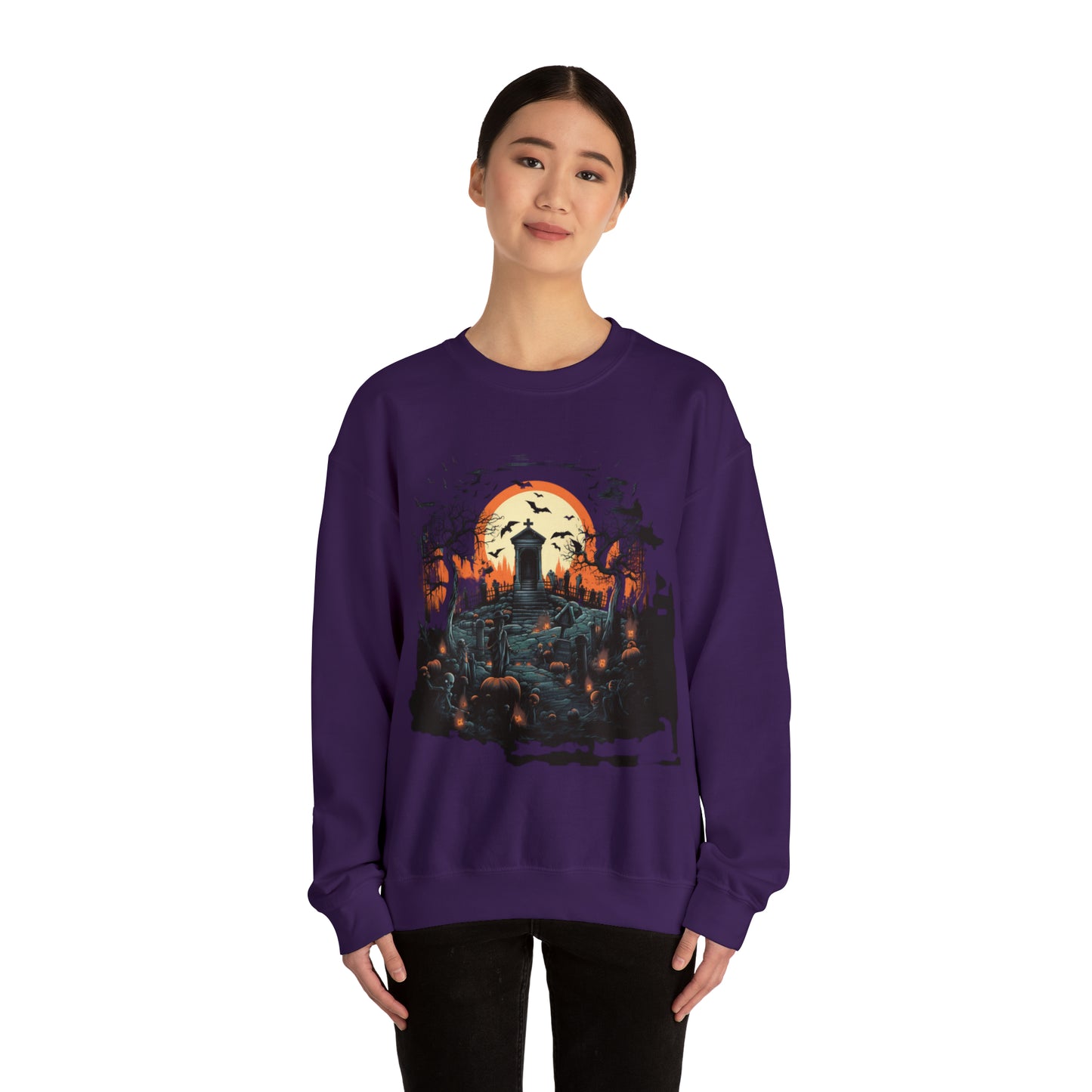 Graveyard Sweatshirt, Retro Sweatshirt, Cute Sweatshirt, Halloween Sweatshirt, Womens' Halloween, Spooky Sweatshirt, Halloween Party
