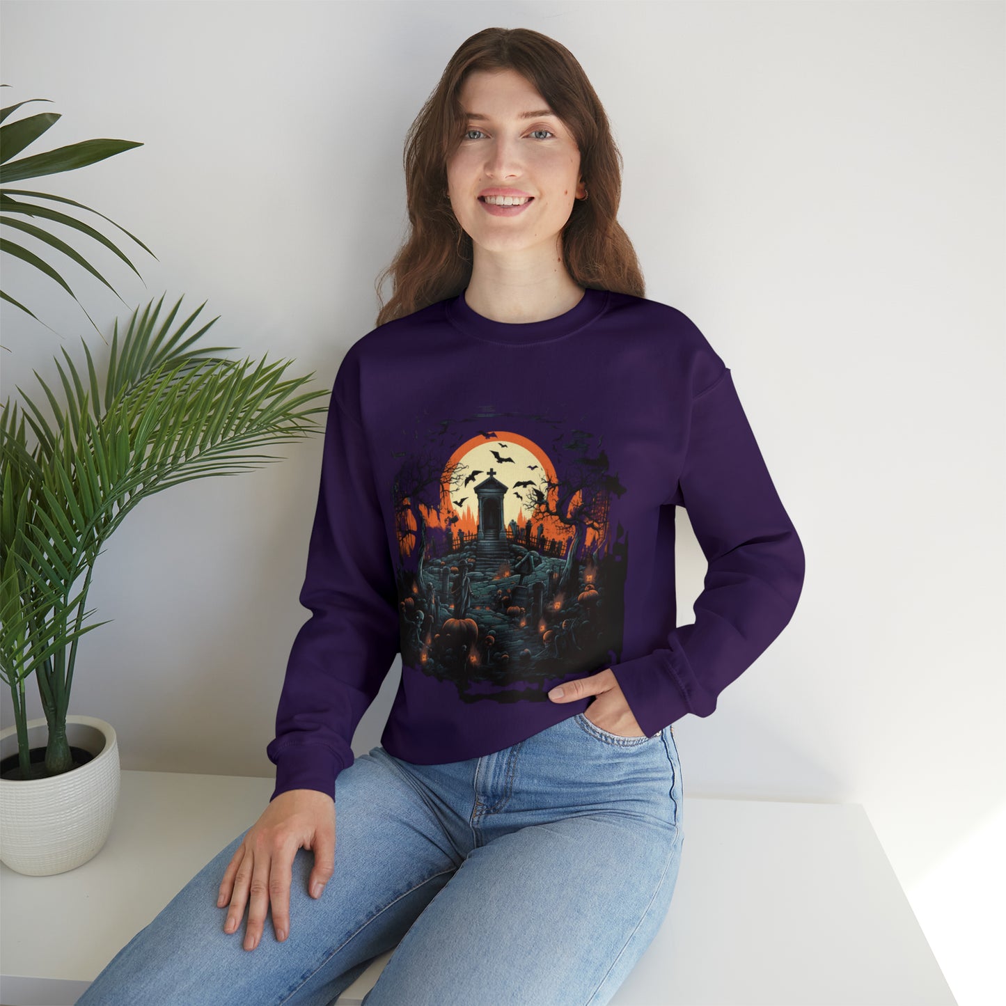 Graveyard Sweatshirt, Retro Sweatshirt, Cute Sweatshirt, Halloween Sweatshirt, Womens' Halloween, Spooky Sweatshirt, Halloween Party