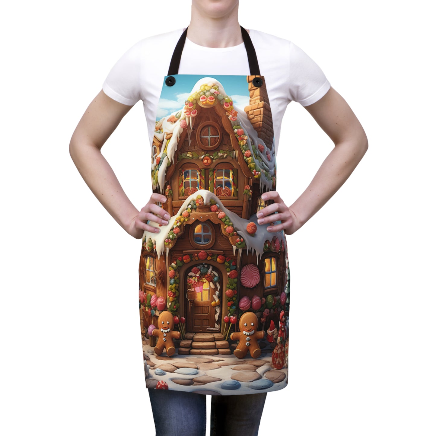 Gingerbread House Apron, Cookie Making Crew Apron, Christmas Apron, Christmas Lights Apron, Cookie Apron, Christmas Gift, Christmas cookie a