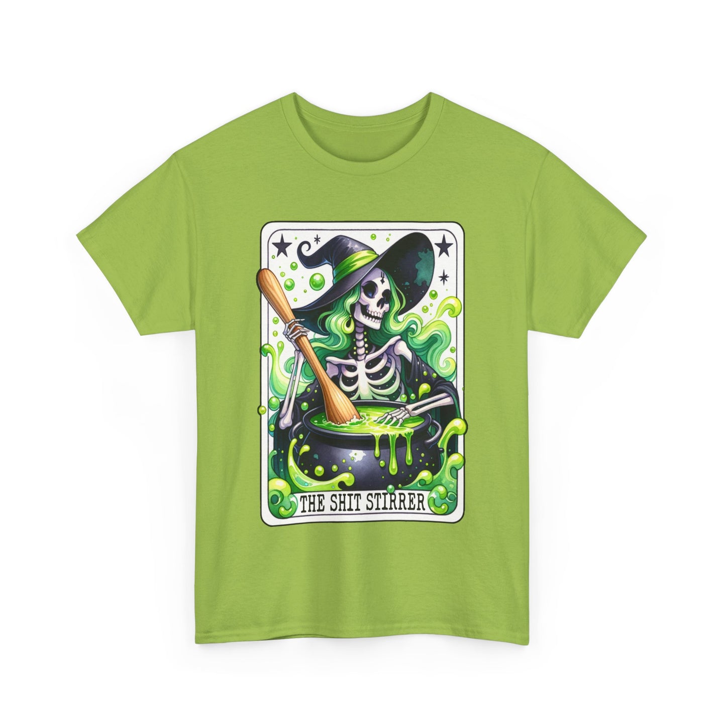 The Shit Stirrer Tarot Card Shirt, Skeleton Witch Shirt, Unisex Tarot Card Shirt, Book Lover Gift, Bookish Gift,Tarot Lover