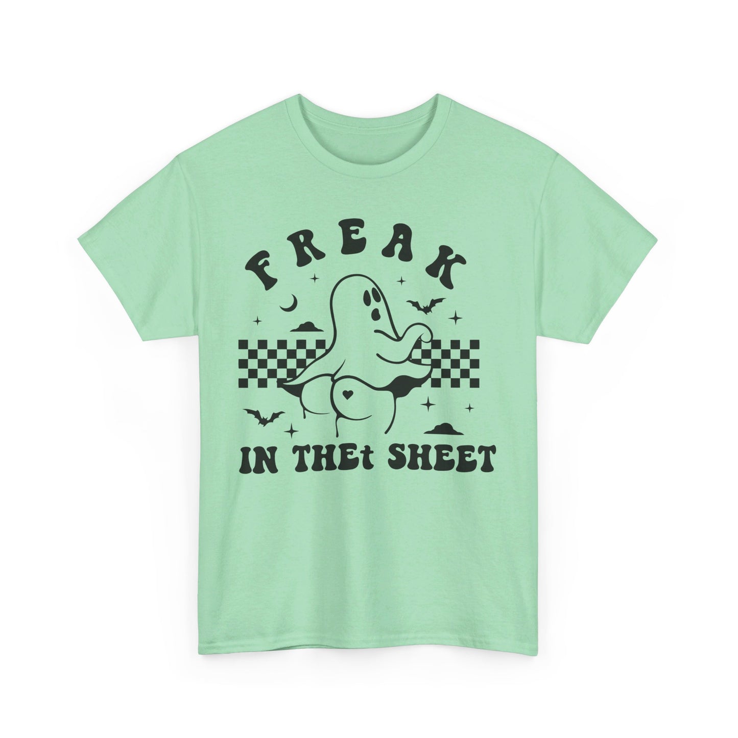 Freak In The Sheet Naughty Ghost T-shirt: Adorable Freak In The Sheet Graphic