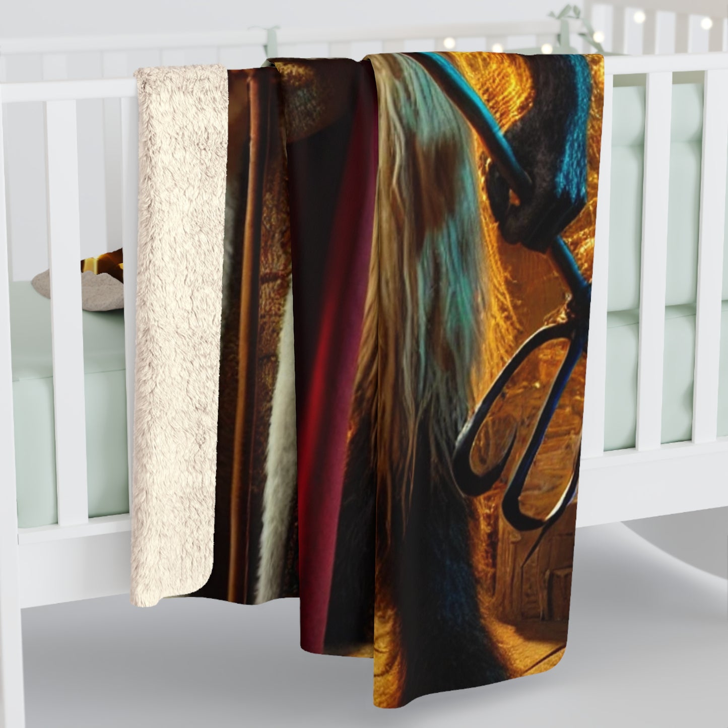 Krampus and St. Nicholas Woven Throw Blanket, A Dark and Festive Holiday Accent