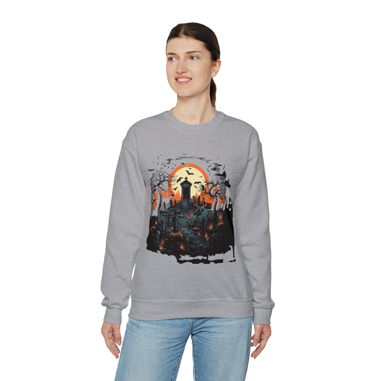Graveyard Sweatshirt, Retro Sweatshirt, Cute Sweatshirt, Halloween Sweatshirt, Womens' Halloween, Spooky Sweatshirt, Halloween Party
