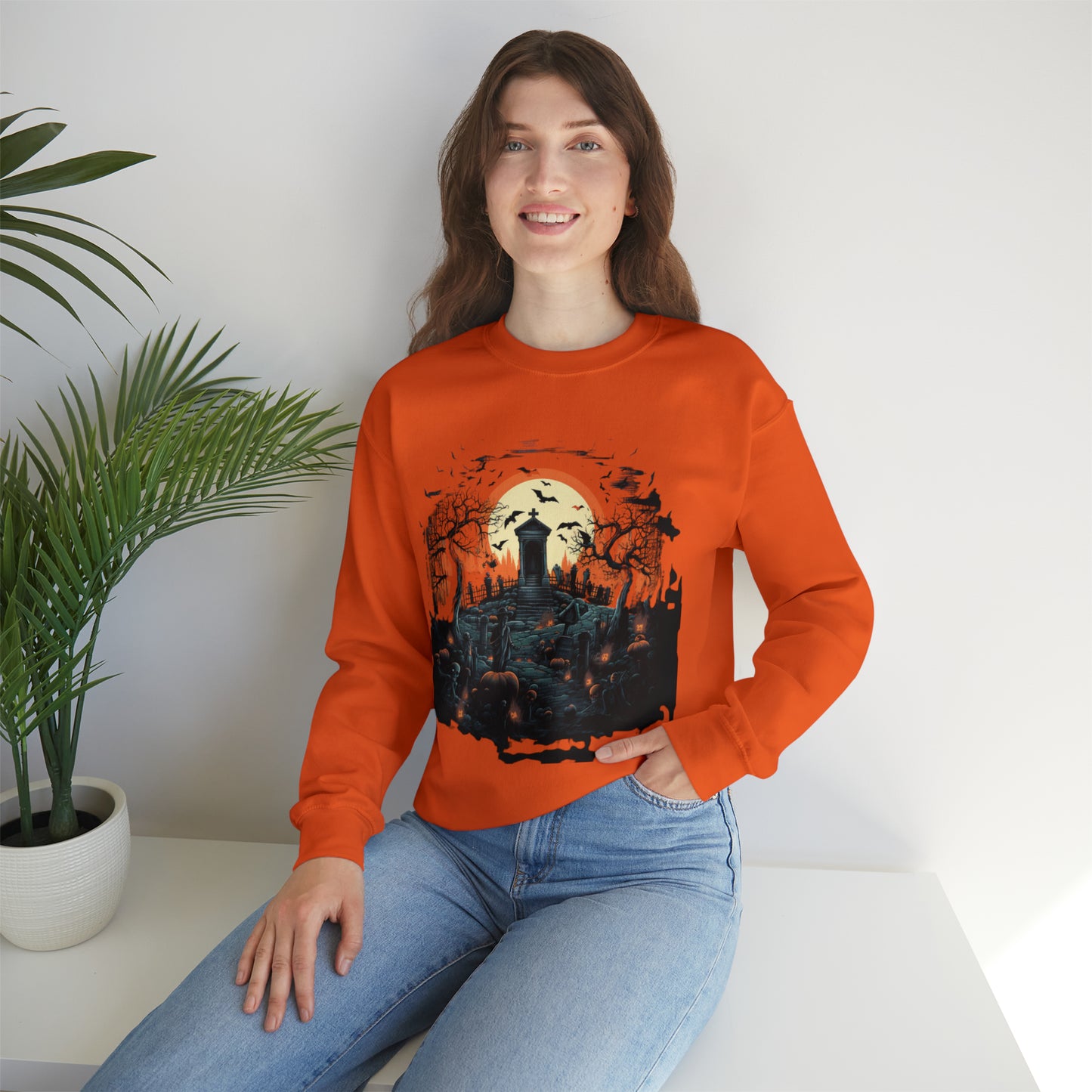 Graveyard Sweatshirt, Retro Sweatshirt, Cute Sweatshirt, Halloween Sweatshirt, Womens' Halloween, Spooky Sweatshirt, Halloween Party