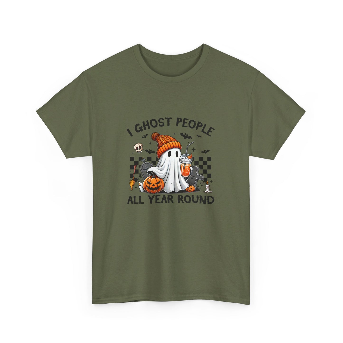 Funny Halloween T-Shirt: I Ghost People All Year Round Tee