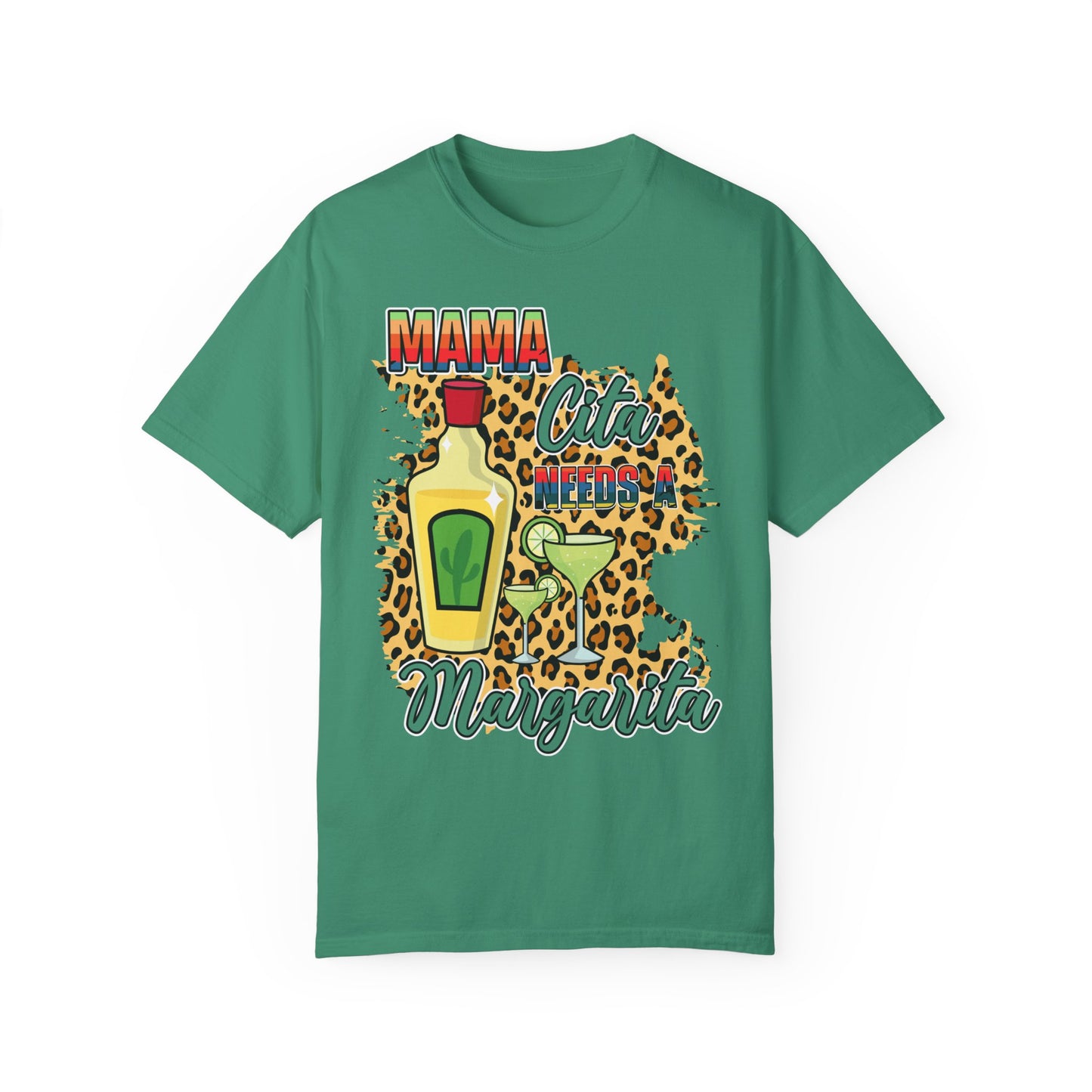 Sassy Mamacita Needs a Margarita Tee - Stylish Margarita Glass and Tequila Bottle Print, Fun Margarita Glasses and Tequila Bottle Design