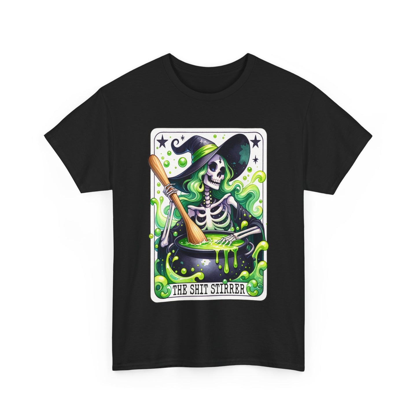 The Shit Stirrer Tarot Card Shirt, Skeleton Witch Shirt, Unisex Tarot Card Shirt, Book Lover Gift, Bookish Gift,Tarot Lover