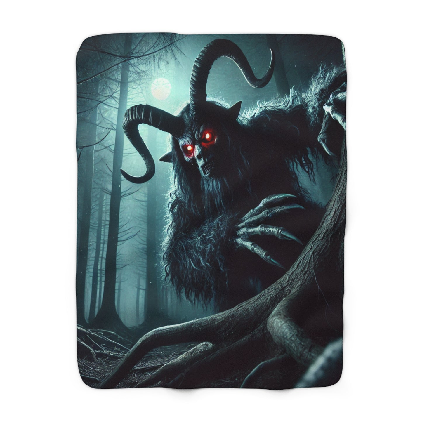 Krampus Lurking in the Shadows Woven Throw Blanket