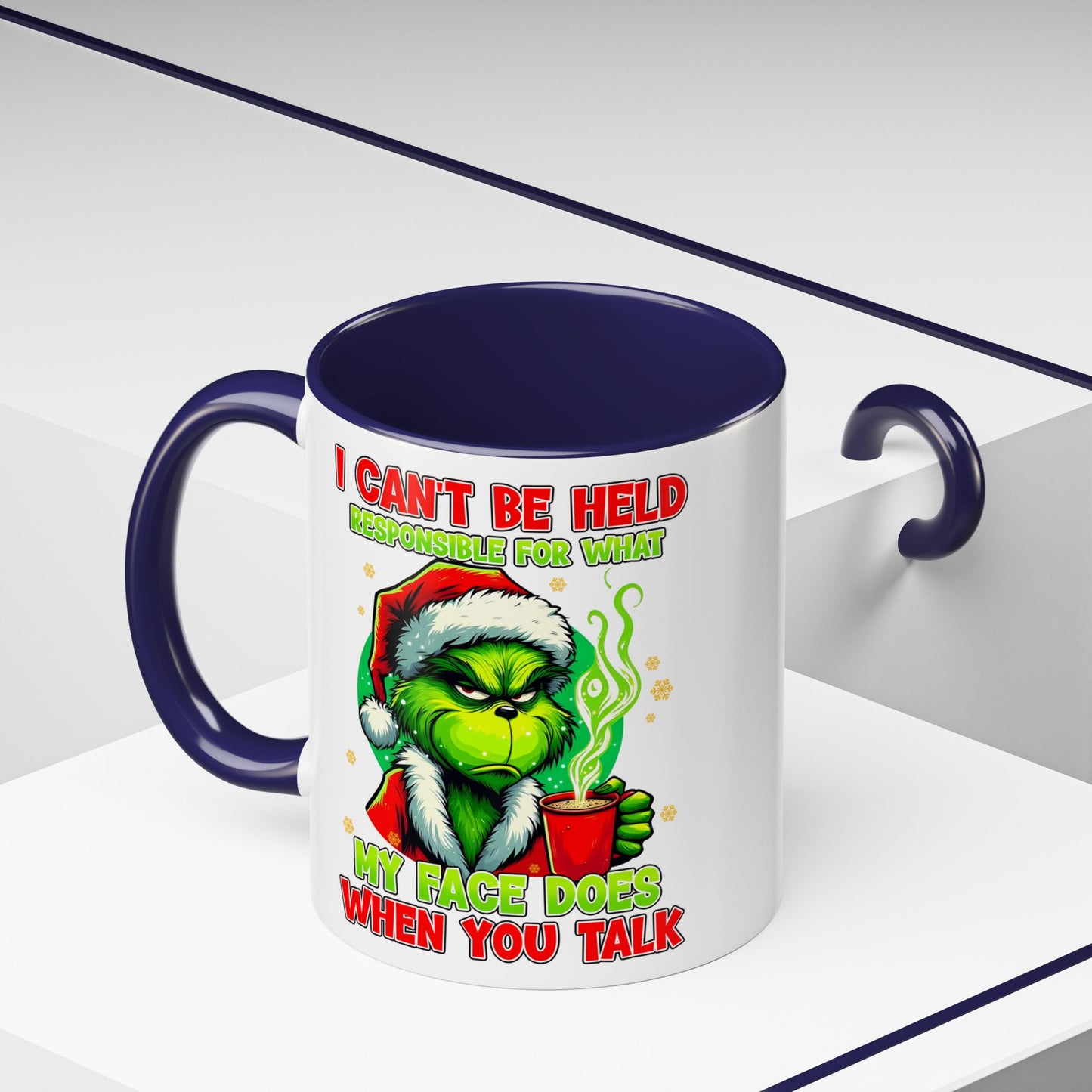 Grinch Christmas Mug: 'I Can't Be Held Responsible for My Face' Funny Holiday Gift