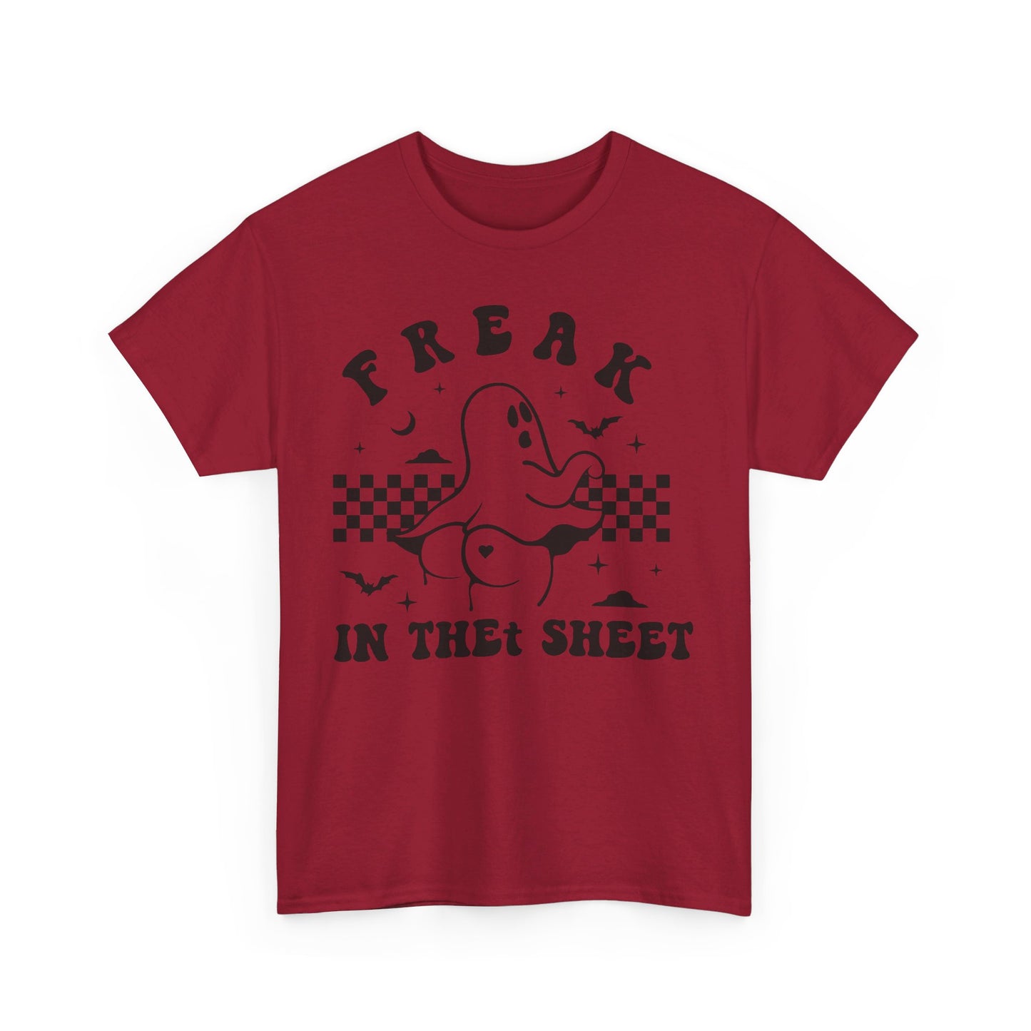Freak In The Sheet Naughty Ghost T-shirt: Adorable Freak In The Sheet Graphic