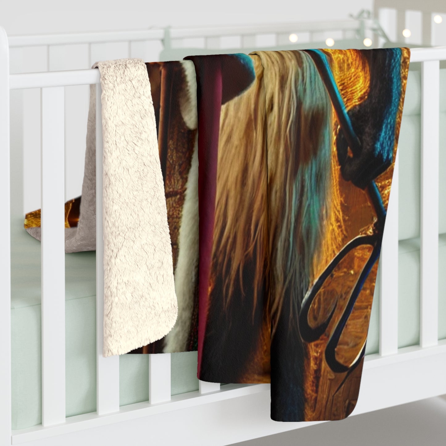 Krampus and St. Nicholas Woven Throw Blanket, A Dark and Festive Holiday Accent