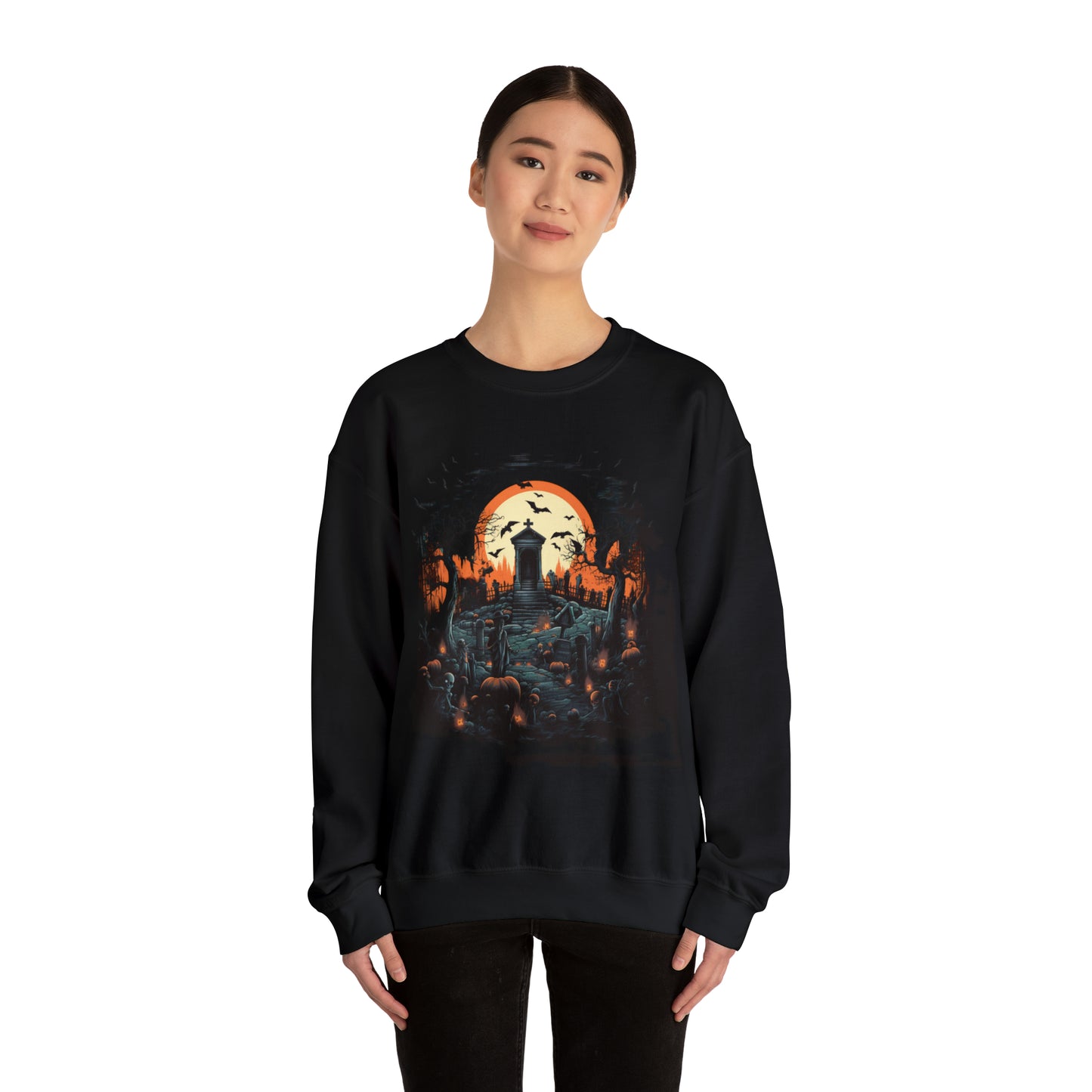 Graveyard Sweatshirt, Retro Sweatshirt, Cute Sweatshirt, Halloween Sweatshirt, Womens' Halloween, Spooky Sweatshirt, Halloween Party