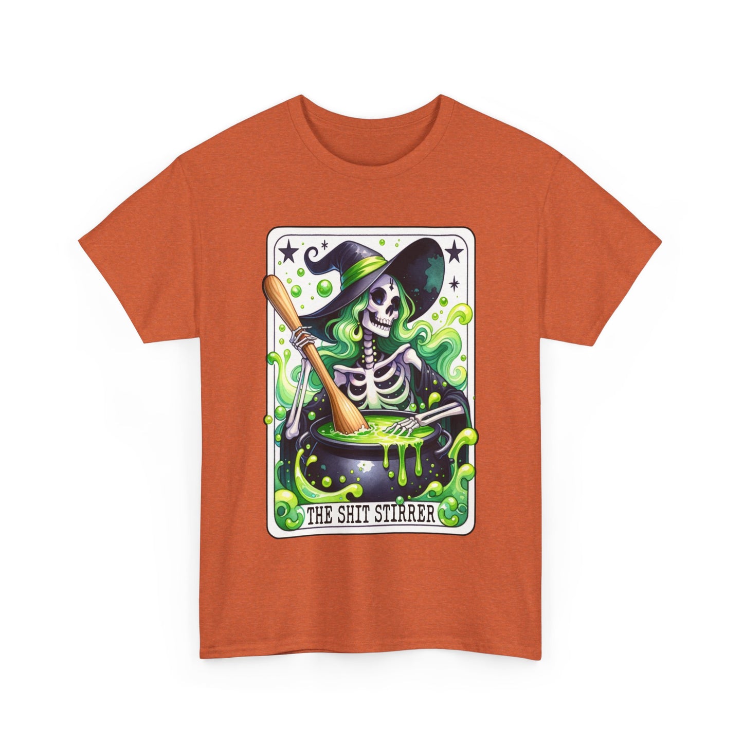 The Shit Stirrer Tarot Card Shirt, Skeleton Witch Shirt, Unisex Tarot Card Shirt, Book Lover Gift, Bookish Gift,Tarot Lover