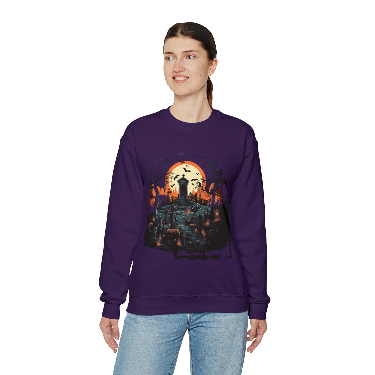 Graveyard Sweatshirt, Retro Sweatshirt, Cute Sweatshirt, Halloween Sweatshirt, Womens' Halloween, Spooky Sweatshirt, Halloween Party