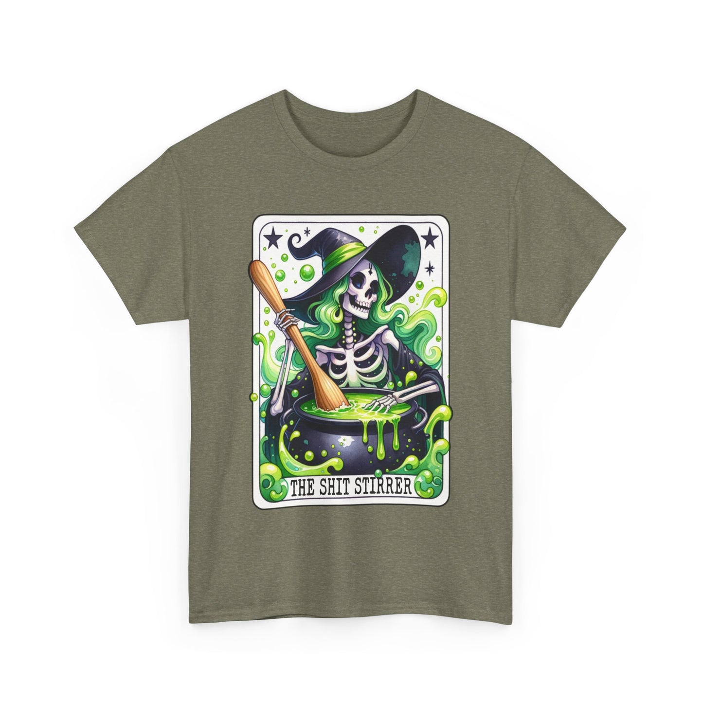 The Shit Stirrer Tarot Card Shirt, Skeleton Witch Shirt, Unisex Tarot Card Shirt, Book Lover Gift, Bookish Gift,Tarot Lover