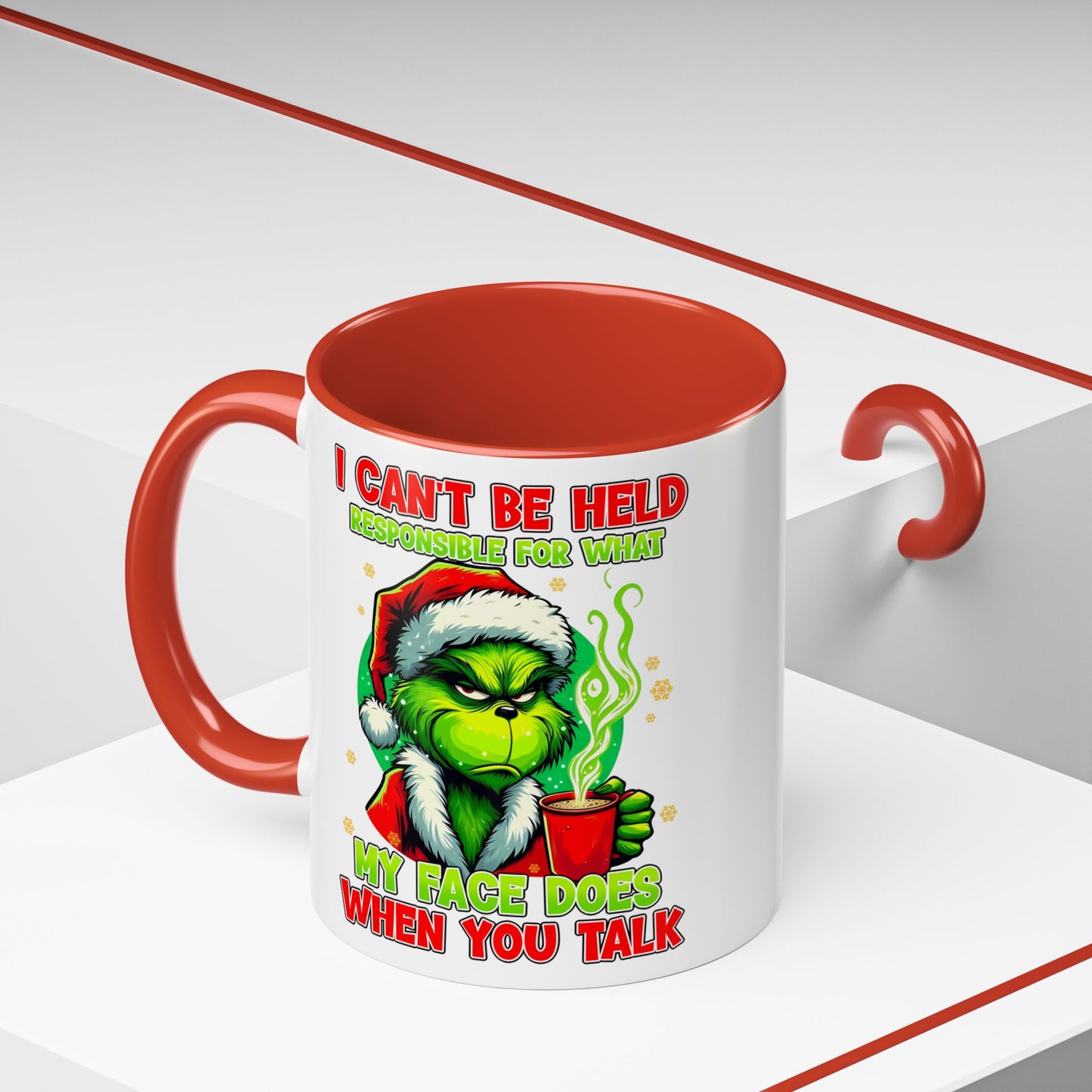 Grinch Christmas Mug: 'I Can't Be Held Responsible for My Face' Funny Holiday Gift