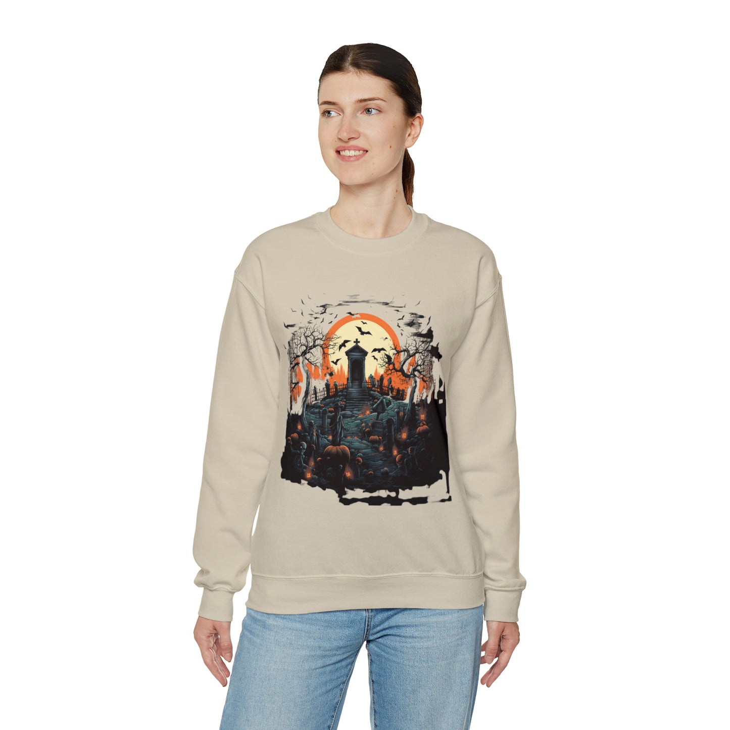 Graveyard Sweatshirt, Retro Sweatshirt, Cute Sweatshirt, Halloween Sweatshirt, Womens' Halloween, Spooky Sweatshirt, Halloween Party
