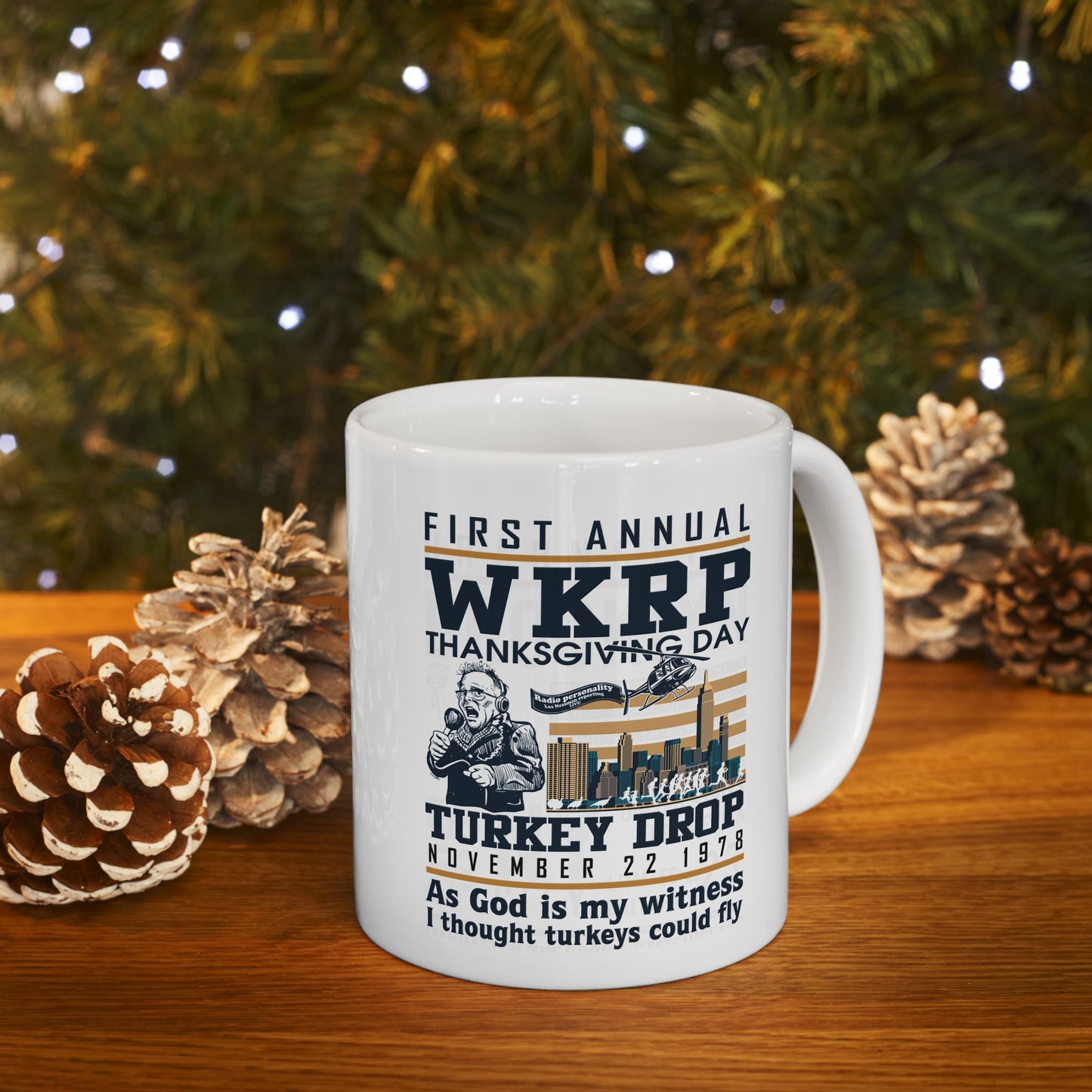 Funny Thanksgiving WKRP Turkey Drop Mug, Funny Mug, First Annual WKRP Thanksgiving Day Cincinnati OH Shirts