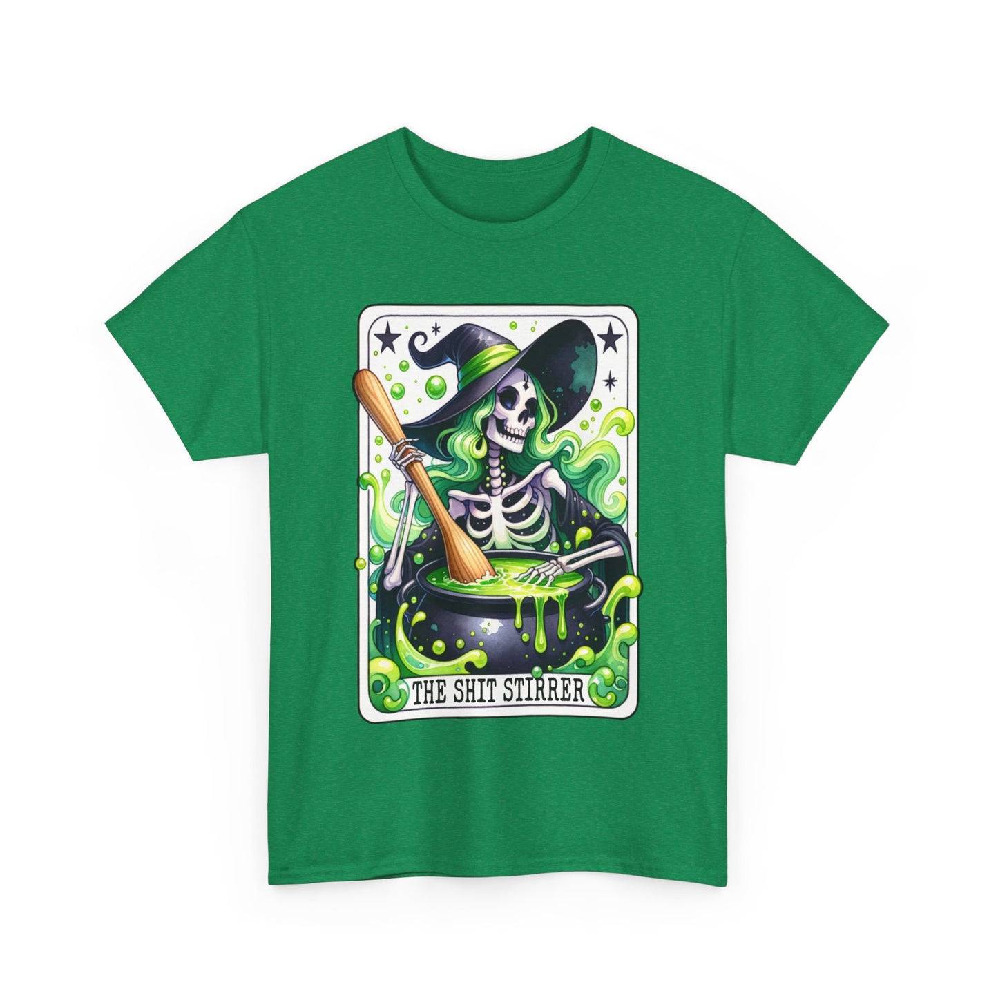 The Shit Stirrer Tarot Card Shirt, Skeleton Witch Shirt, Unisex Tarot Card Shirt, Book Lover Gift, Bookish Gift,Tarot Lover