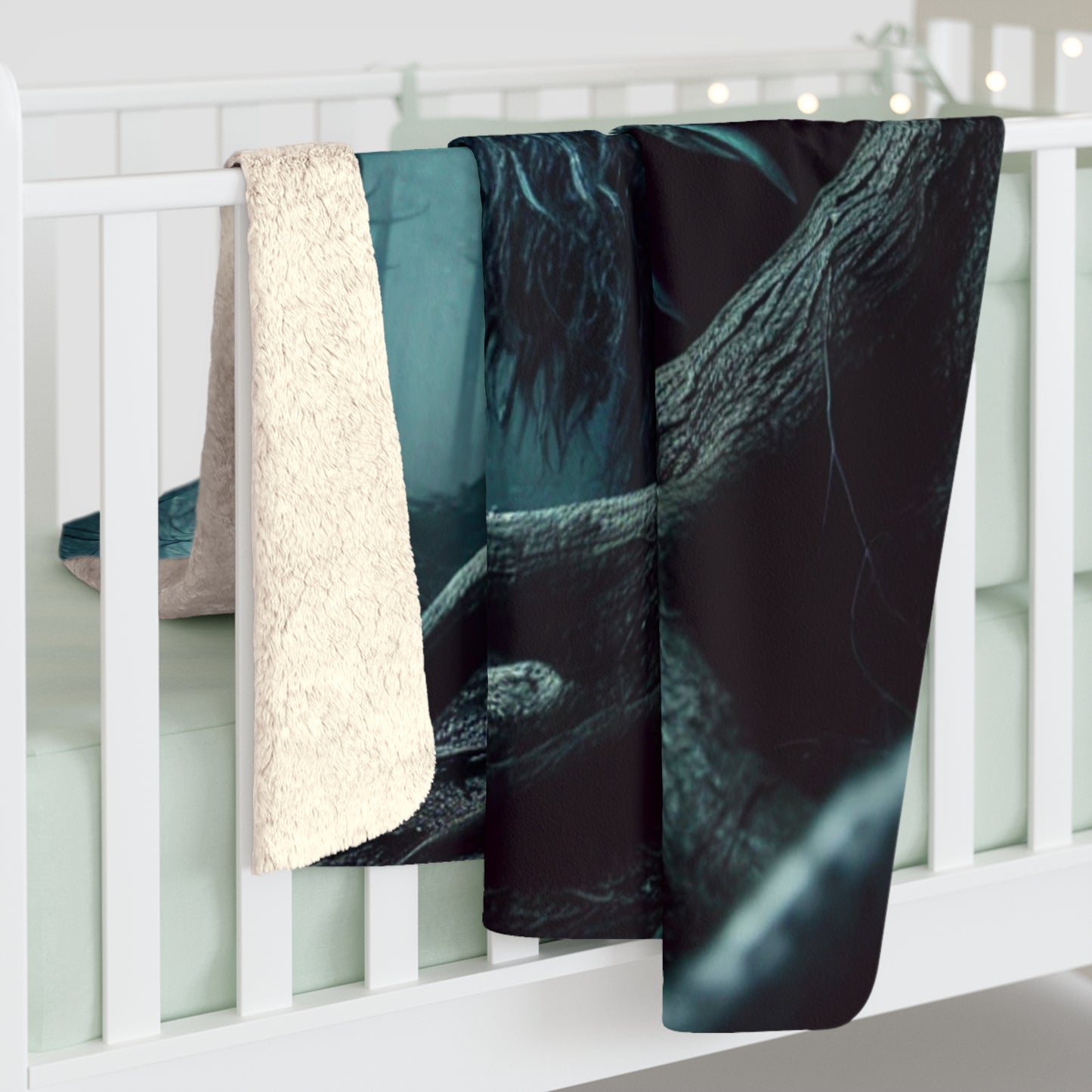 Krampus Lurking in the Shadows Woven Throw Blanket