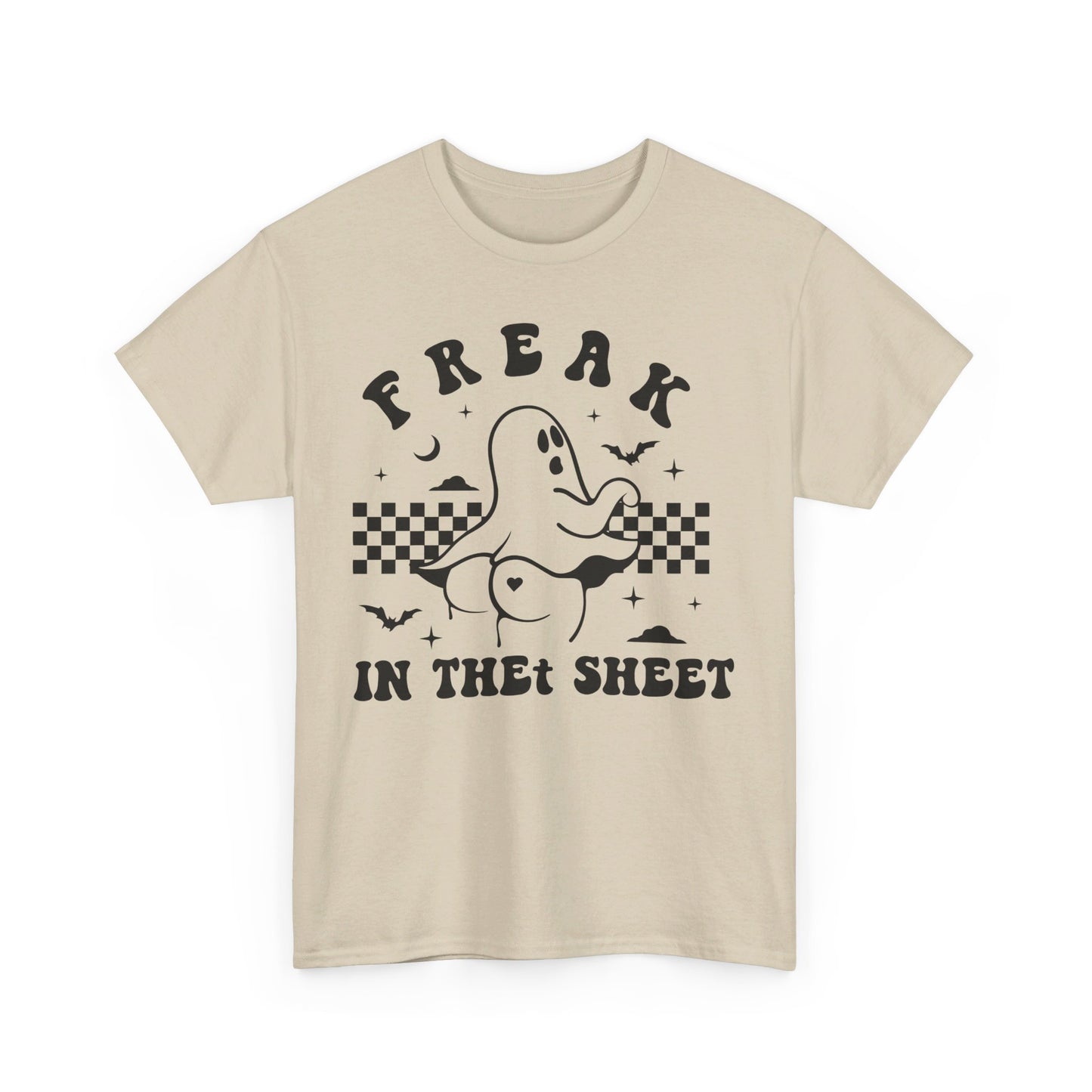 Freak In The Sheet Naughty Ghost T-shirt: Adorable Freak In The Sheet Graphic