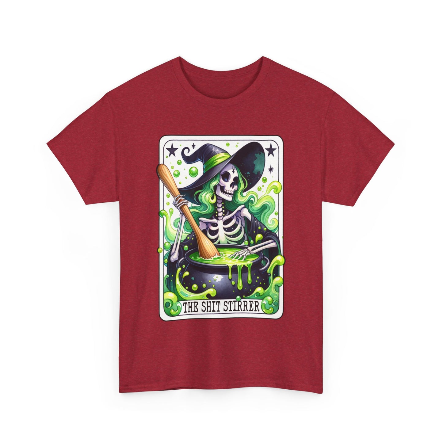 The Shit Stirrer Tarot Card Shirt, Skeleton Witch Shirt, Unisex Tarot Card Shirt, Book Lover Gift, Bookish Gift,Tarot Lover