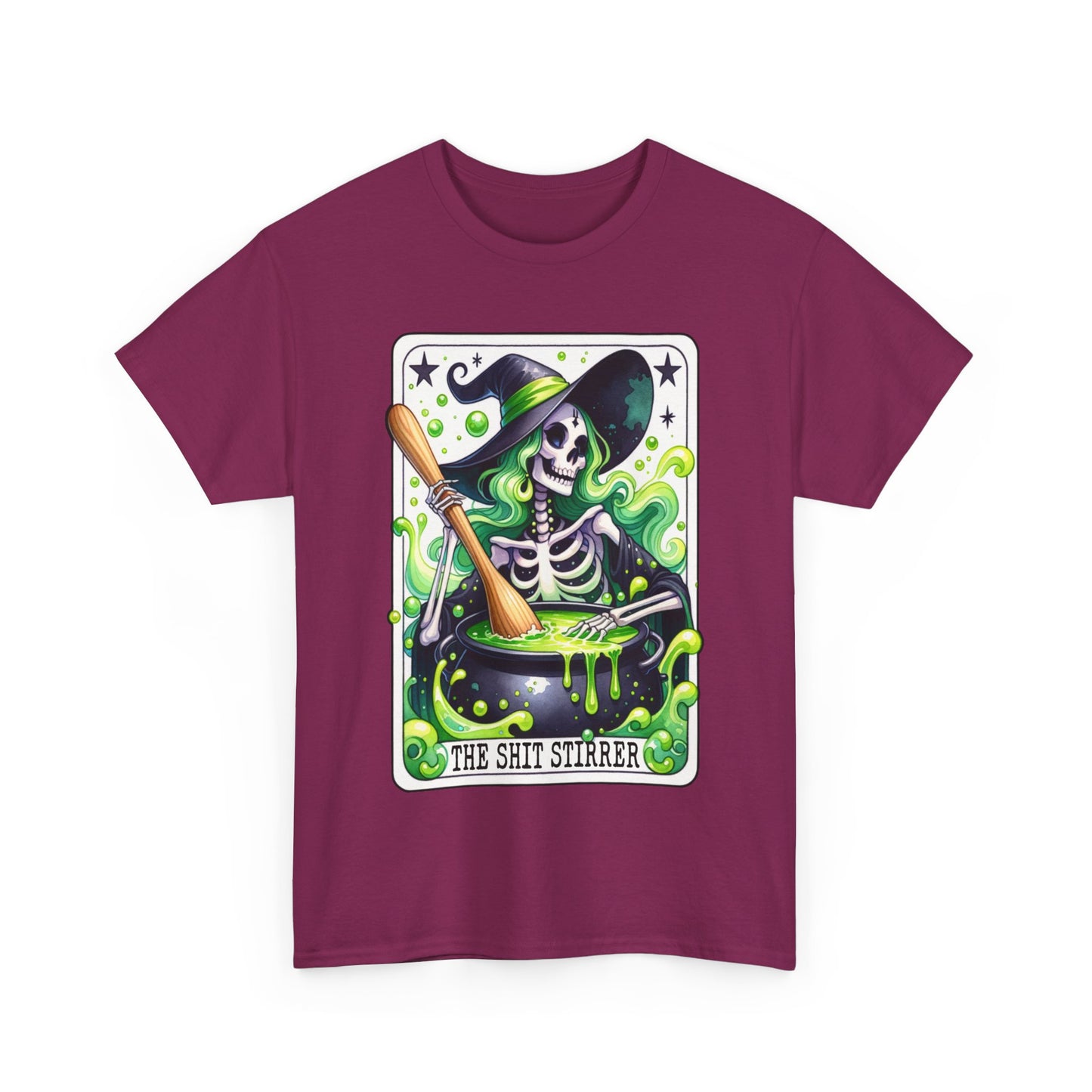 The Shit Stirrer Tarot Card Shirt, Skeleton Witch Shirt, Unisex Tarot Card Shirt, Book Lover Gift, Bookish Gift,Tarot Lover