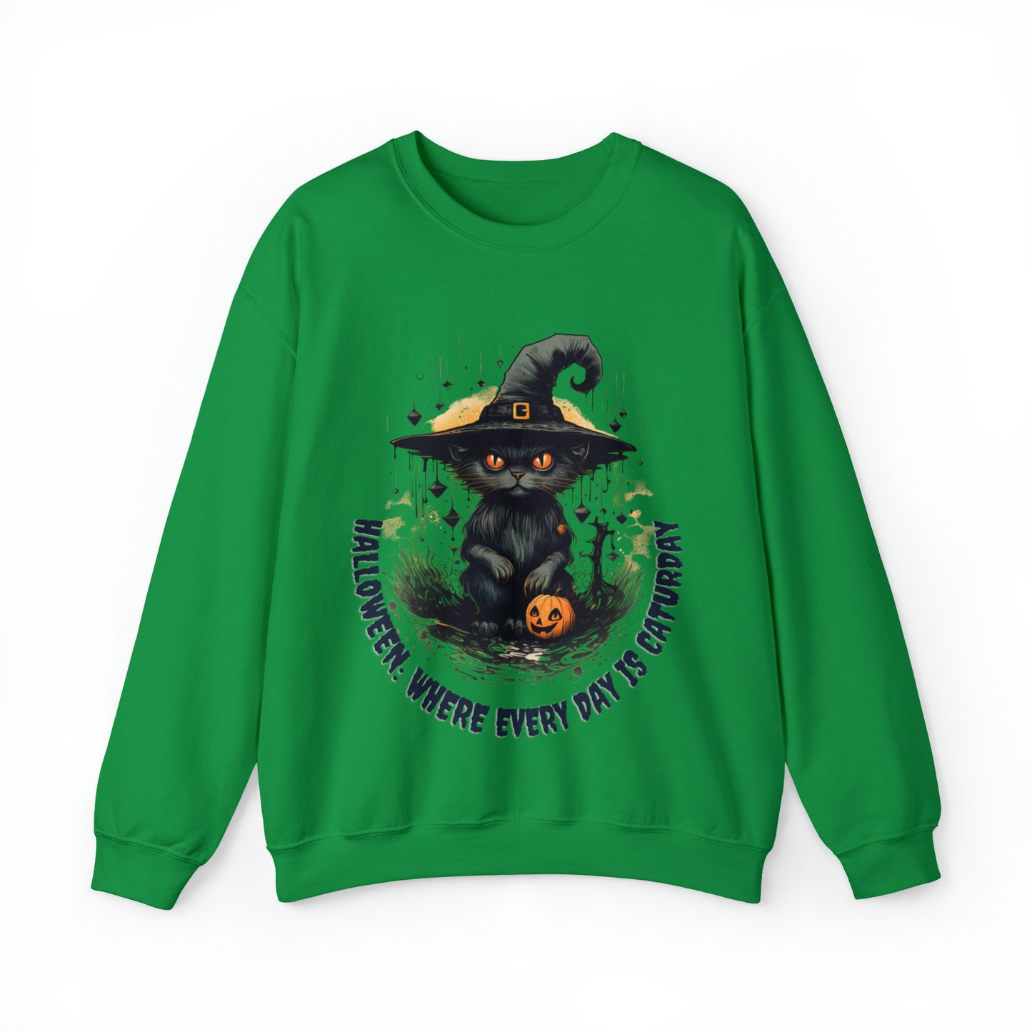 Halloween: Where Everyday is a Caturday Sweatshirt, Retro Sweatshirt, Cute Sweatshirt, Halloween Sweatshirt, Womens' Halloween, Spooky