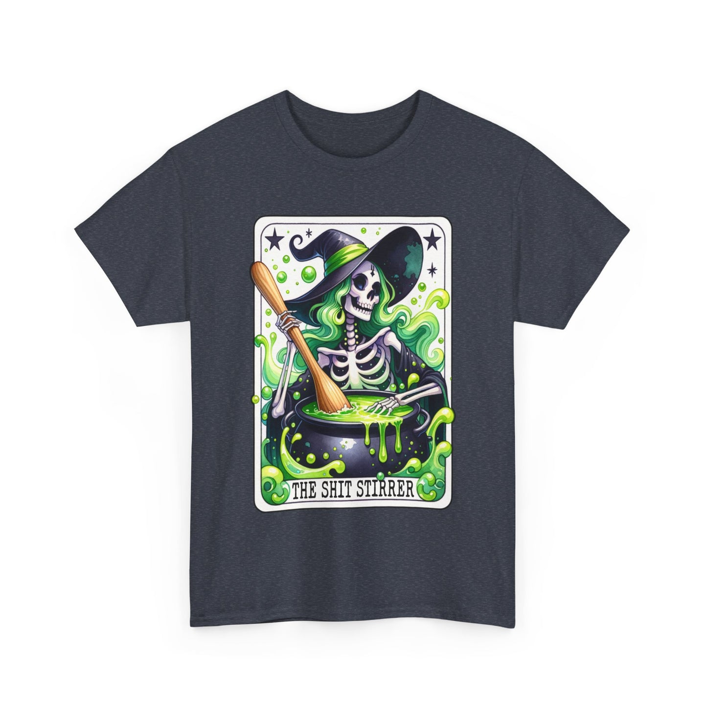 The Shit Stirrer Tarot Card Shirt, Skeleton Witch Shirt, Unisex Tarot Card Shirt, Book Lover Gift, Bookish Gift,Tarot Lover