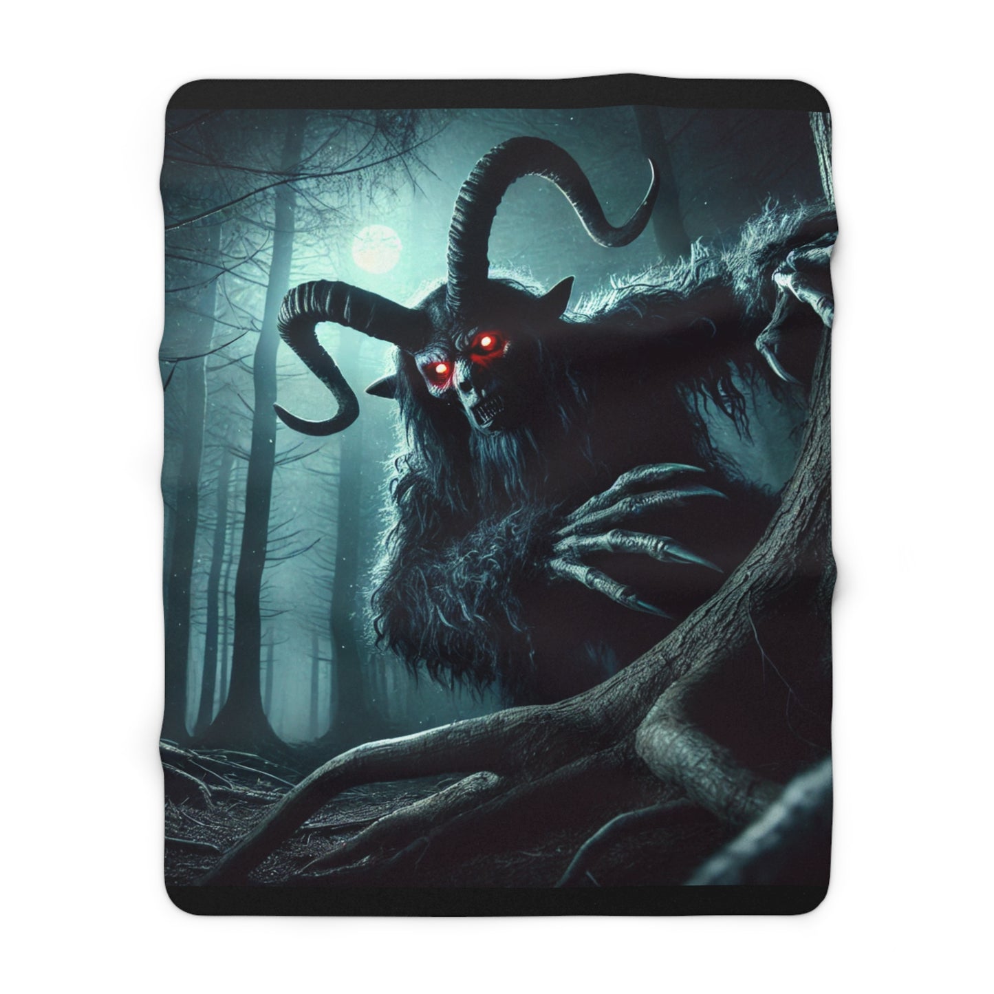 Krampus Lurking in the Shadows Woven Throw Blanket