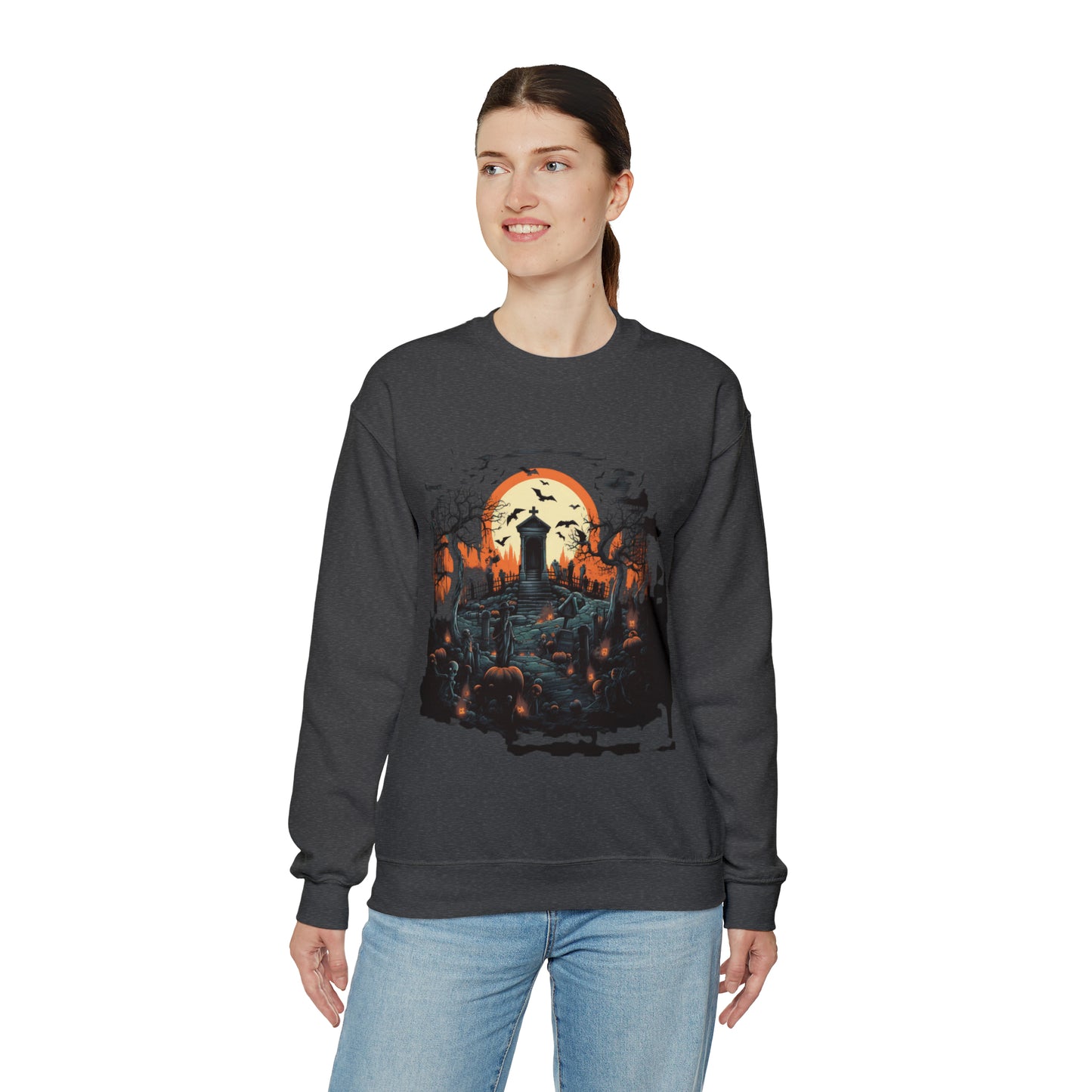 Graveyard Sweatshirt, Retro Sweatshirt, Cute Sweatshirt, Halloween Sweatshirt, Womens' Halloween, Spooky Sweatshirt, Halloween Party