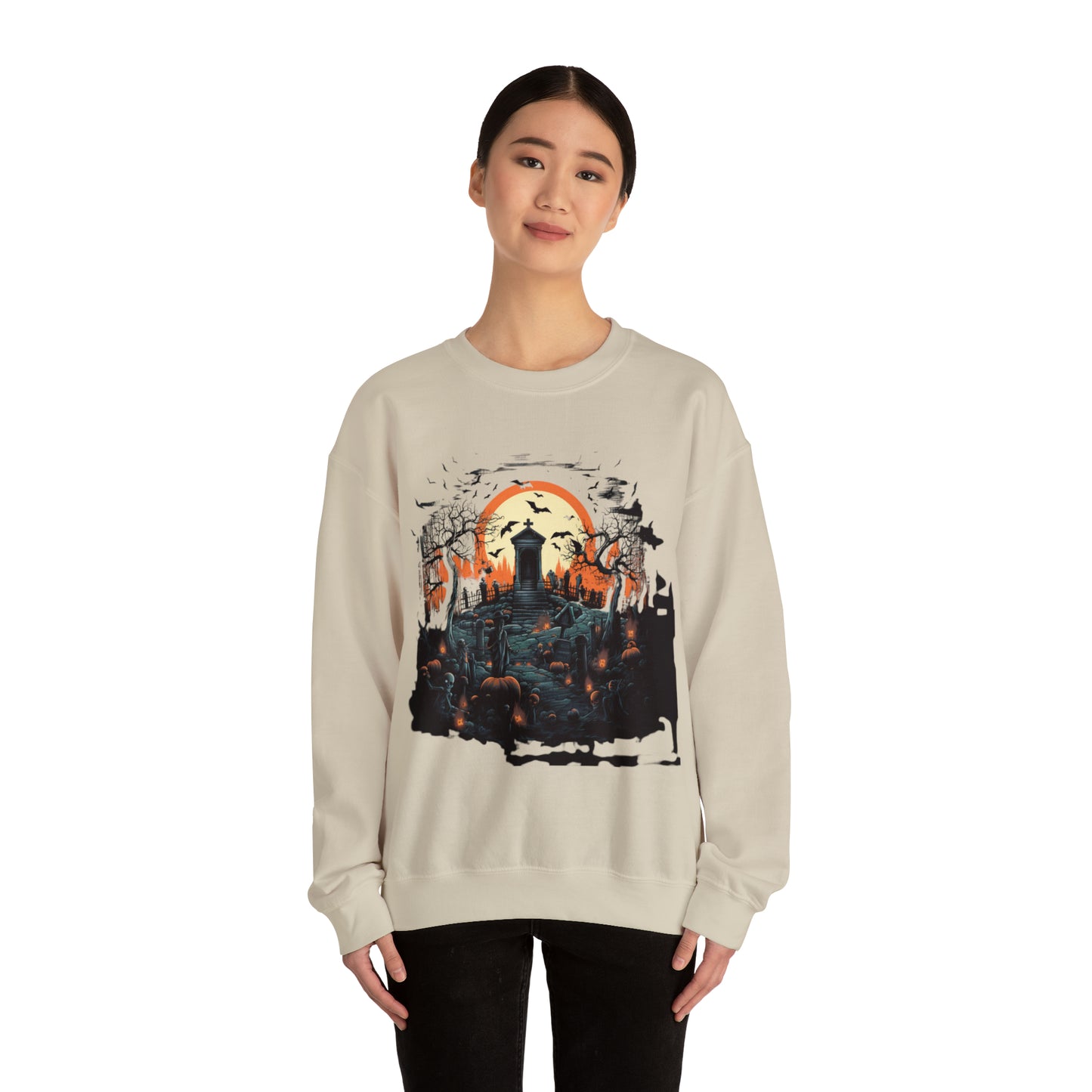 Graveyard Sweatshirt, Retro Sweatshirt, Cute Sweatshirt, Halloween Sweatshirt, Womens' Halloween, Spooky Sweatshirt, Halloween Party