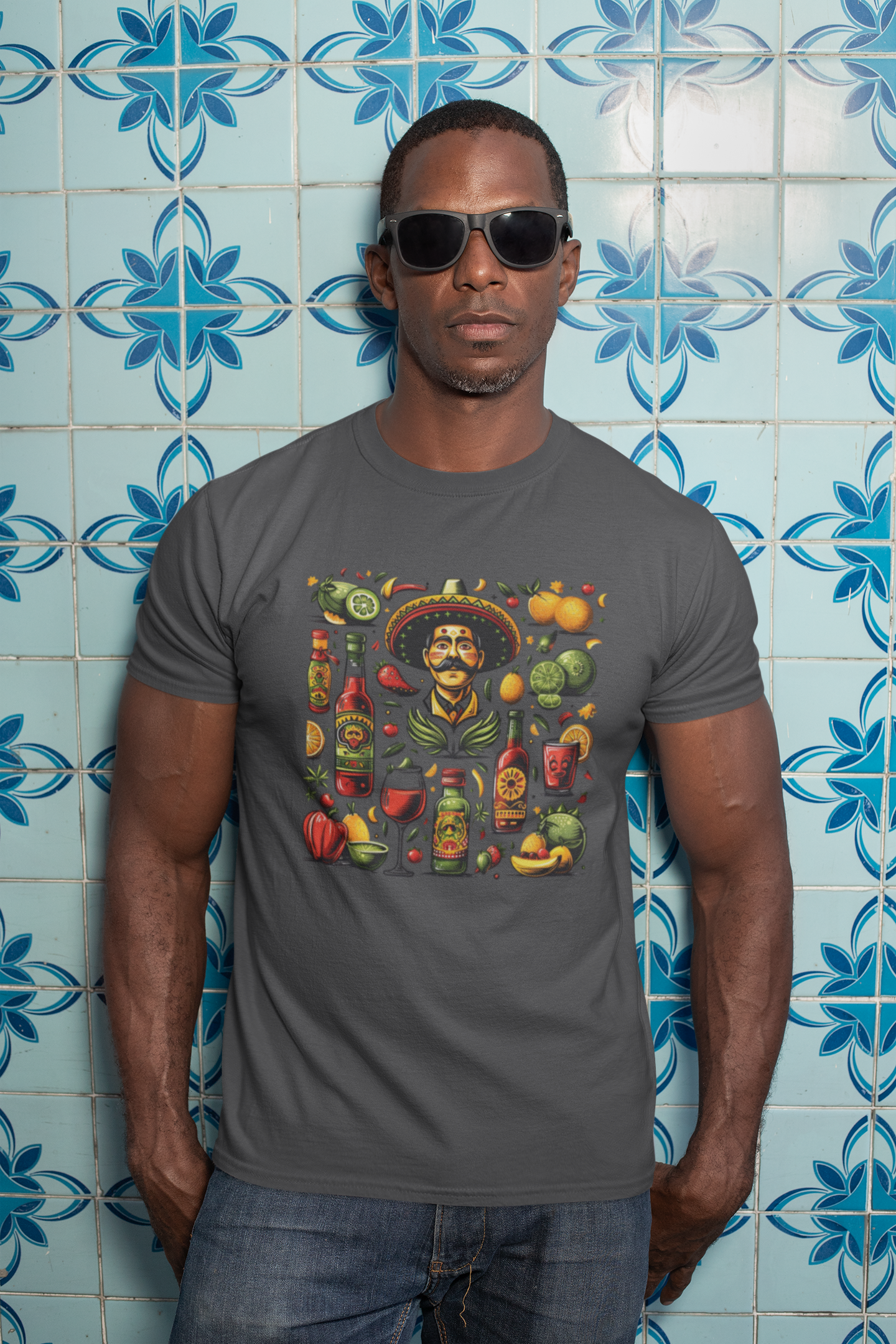 Celebrate Cinco de Mayo in Style with Flavors of Mexico Shirt - Lime, Tequila, Wine Glasses, Fiesta Ready Shirt, Mexican Cowboy with Lime