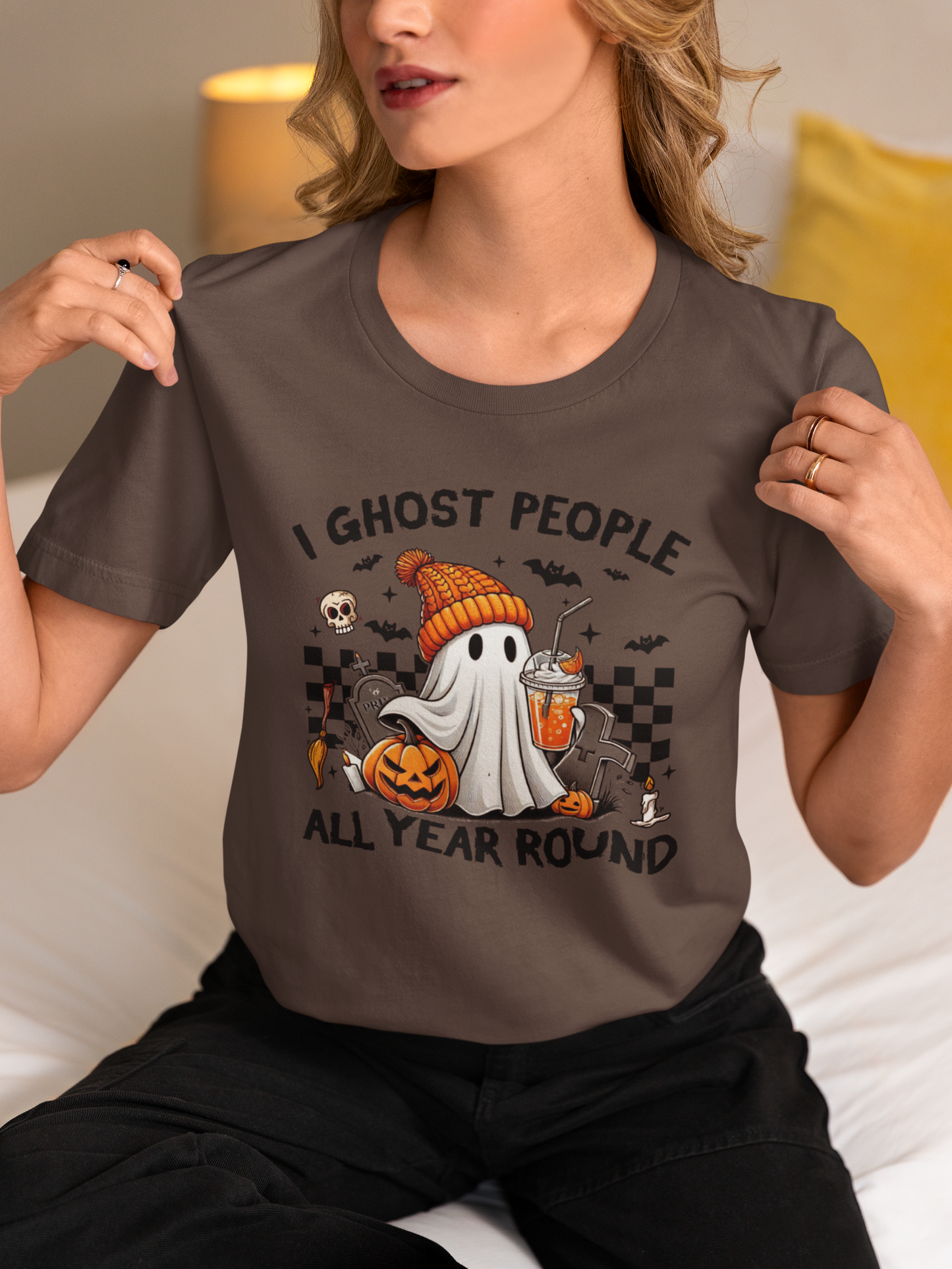 Funny Halloween T-Shirt: I Ghost People All Year Round Tee