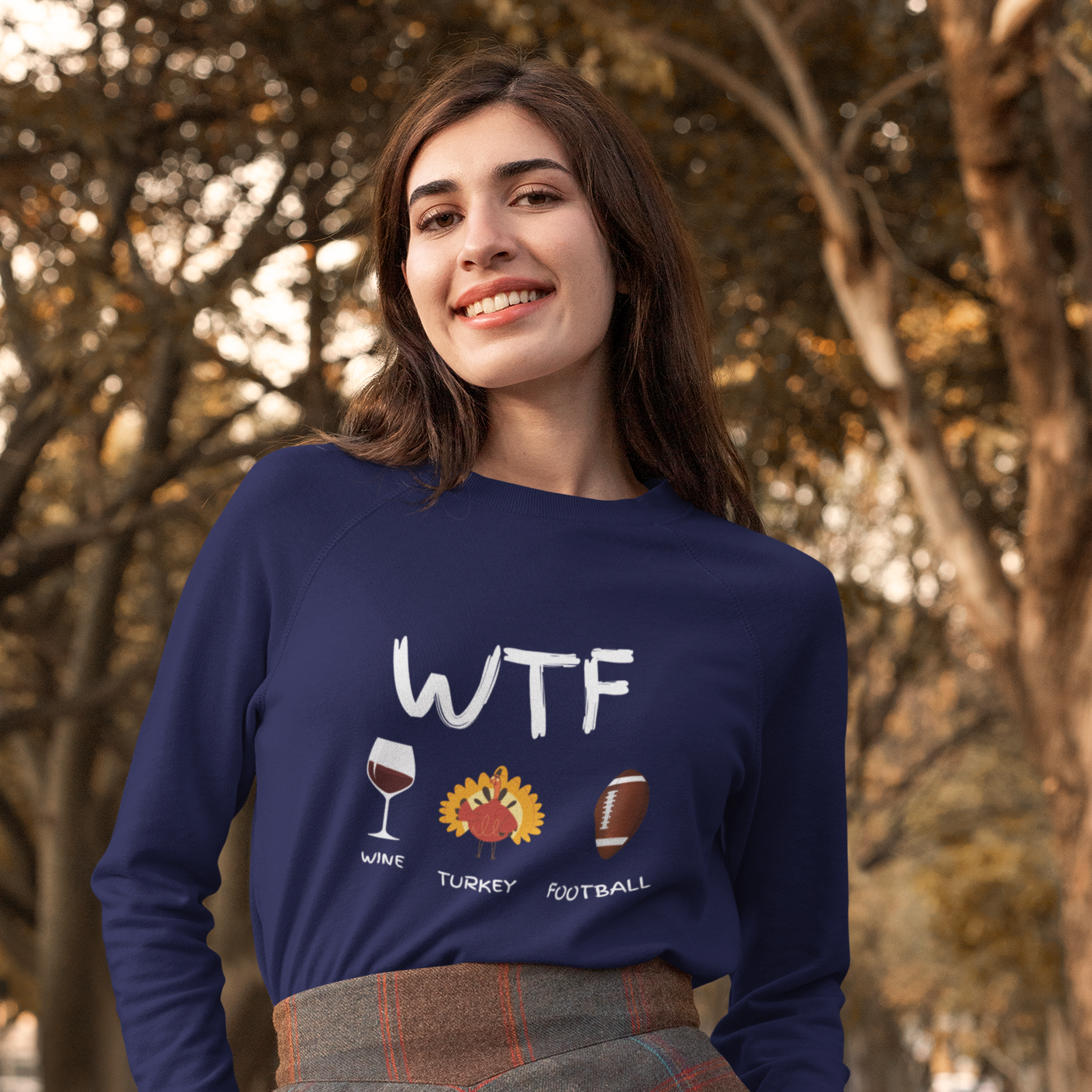 WTF, Wine, Turkey, Football, Fall Coffee Sweatshirt for Women, Vintage Thanksgiving Sweater, Fall Crewneck WTF Sweatshirt, Autumn Sweatshirt