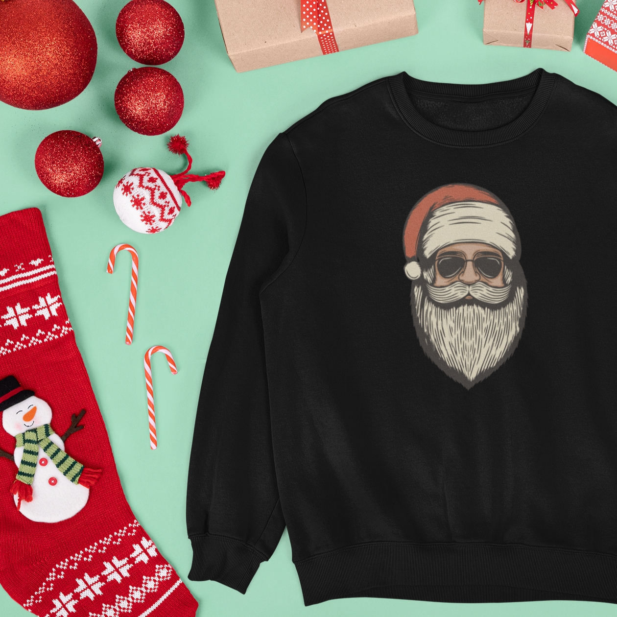 Red Retro Santa Shirt, Christmas Sweatshirt, Women Christmas Santa Shirts, Cute Vintage Santa Shirt, Classic Christmas Shirt, Christmas
