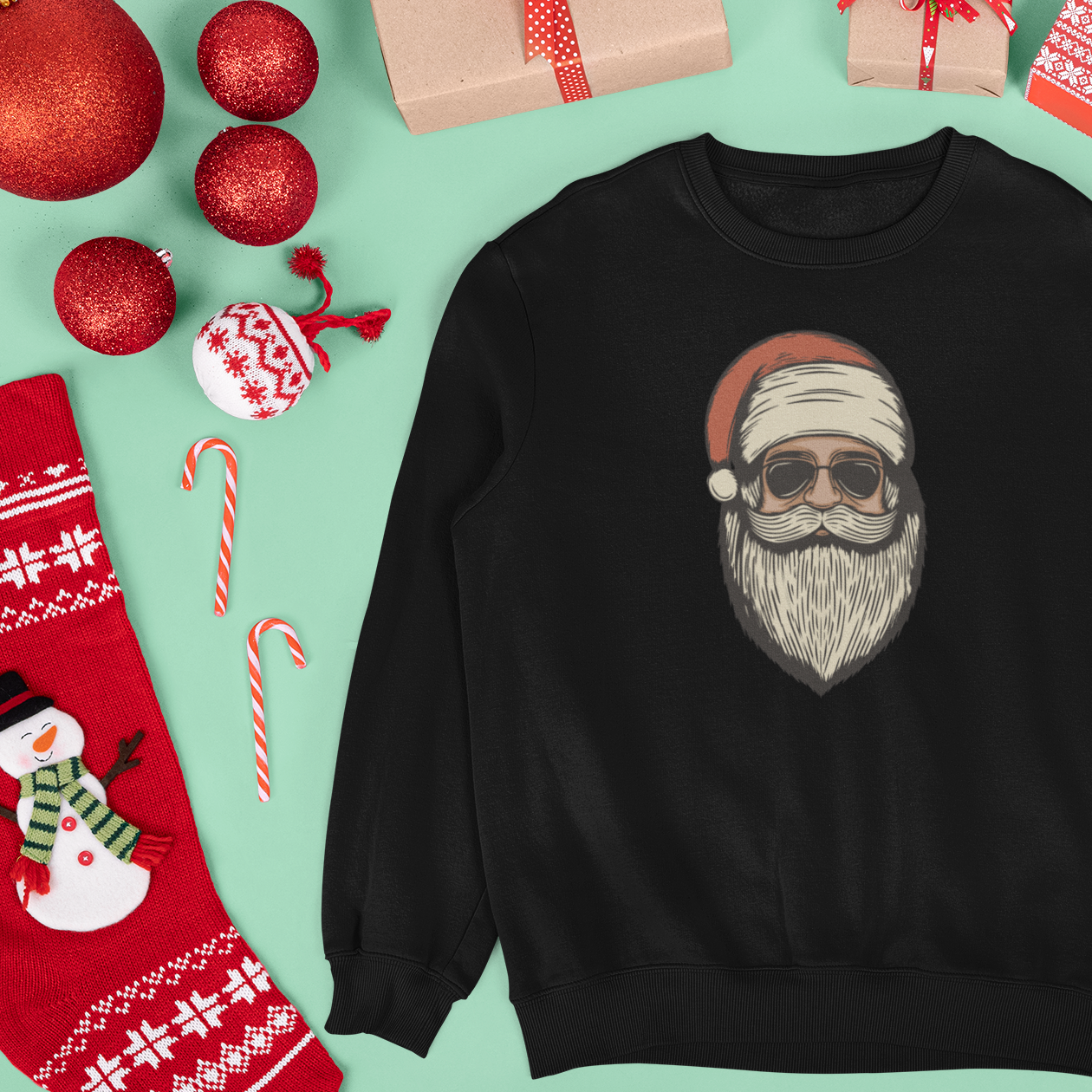 Red Retro Santa Shirt, Christmas Sweatshirt, Women Christmas Santa Shirts, Cute Vintage Santa Shirt, Classic Christmas Shirt, Christmas