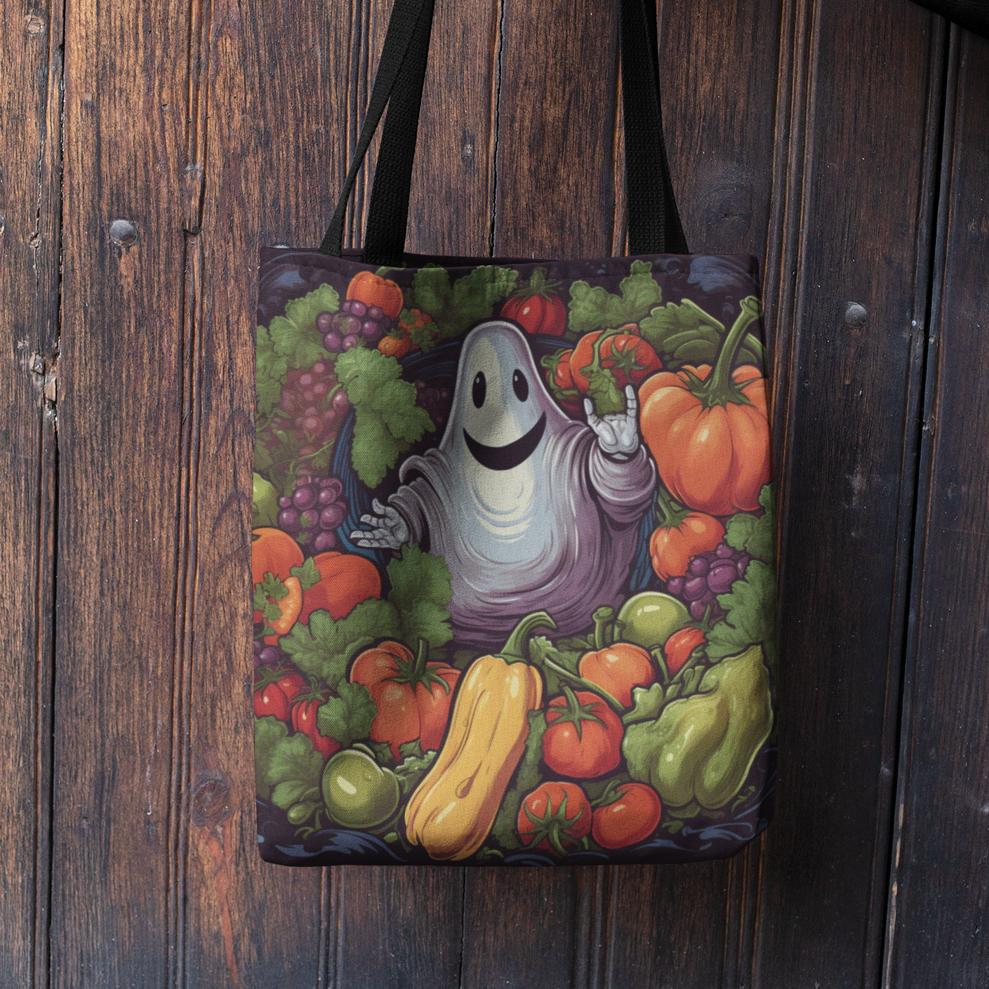 Halloween Veggie Ghost, Halloween Tote Bag, Halloween Tote, Halloween Tote Bags, Tote bag Mockup Halloween, Tote Bags Halloween, Halloween