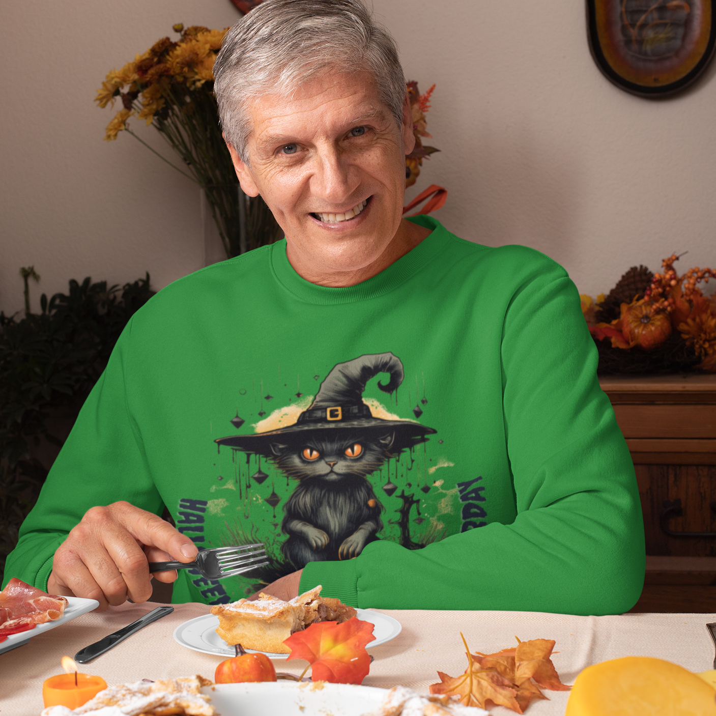 Halloween: Where Everyday is a Caturday Sweatshirt, Retro Sweatshirt, Cute Sweatshirt, Halloween Sweatshirt, Womens' Halloween, Spooky