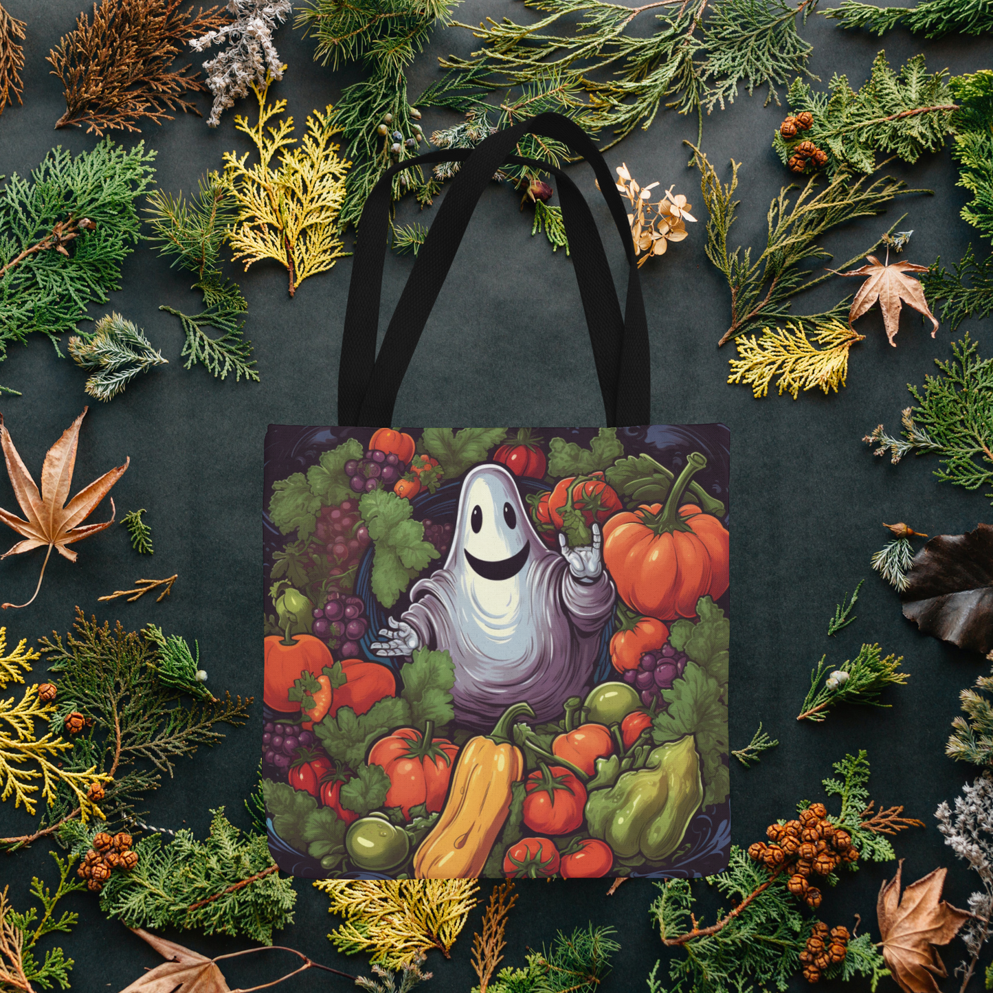 Halloween Veggie Ghost, Halloween Tote Bag, Halloween Tote, Halloween Tote Bags, Tote bag Mockup Halloween, Tote Bags Halloween, Halloween