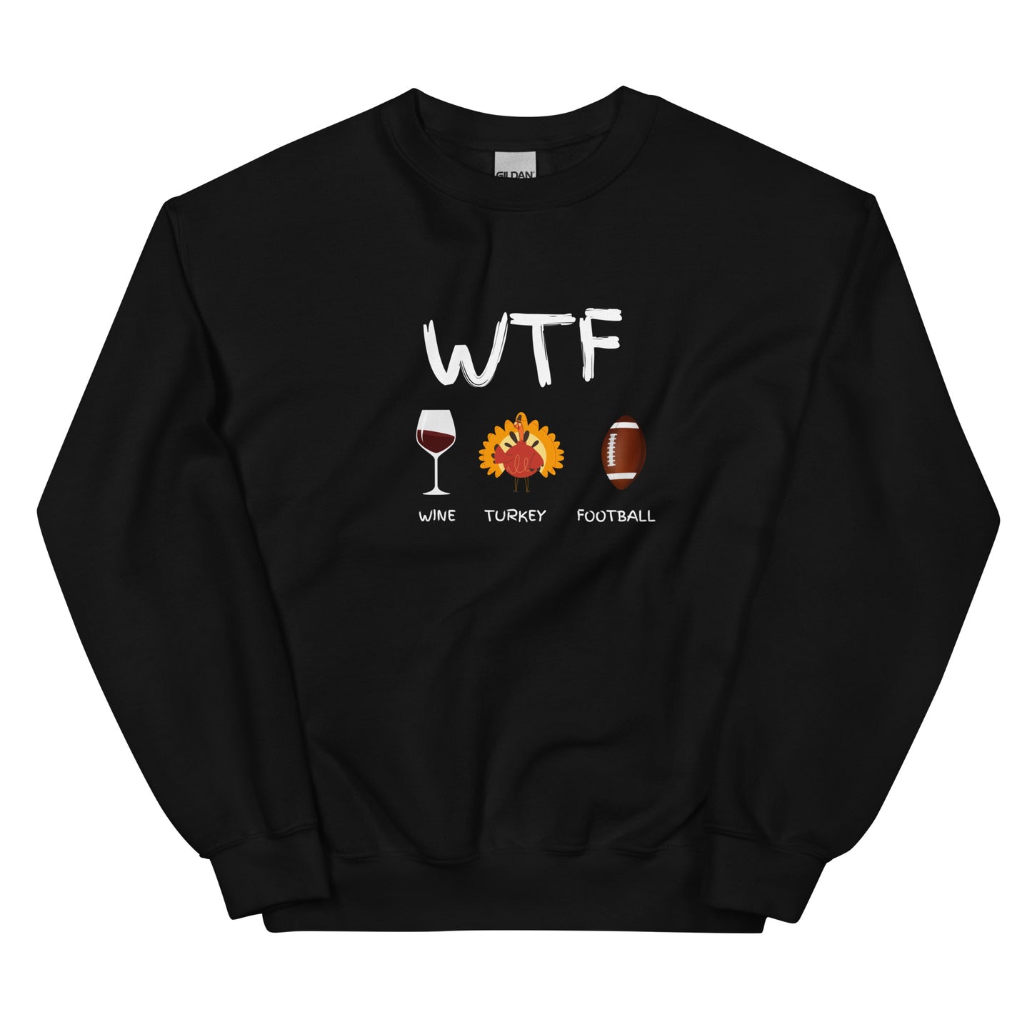WTF, Wine, Turkey, Football, Fall Coffee Sweatshirt for Women, Vintage Thanksgiving Sweater, Fall Crewneck WTF Sweatshirt, Autumn Sweatshirt