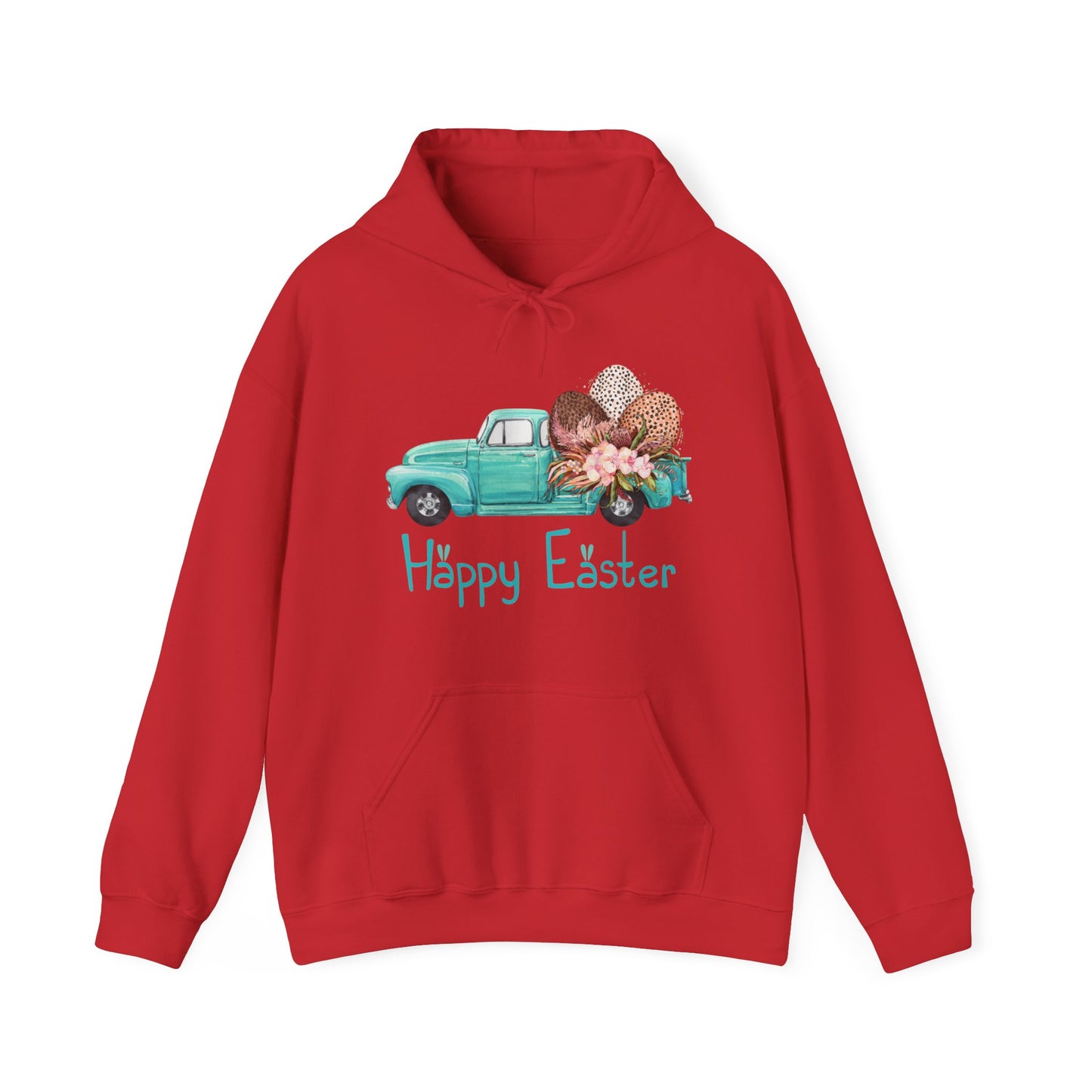 Happy Easter Vintage Truck Hooded Sweatshirt, Vintage Truck Easter, Womens Easter Sweater, Pink Easter Truck Sweater, Funny Easter Day Gift, Easter Day Apparel