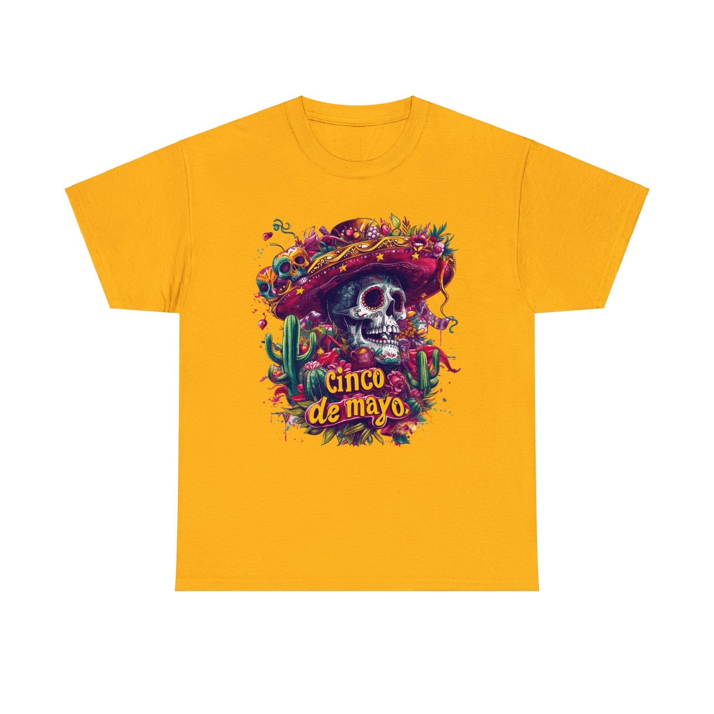 Day of the Dead Inspired Cinco de Mayo Shirt, Skull in Sombrero, Fun Party Tee, Festive Cinco de Mayo Shirt - Unique Mexican Holiday Tee