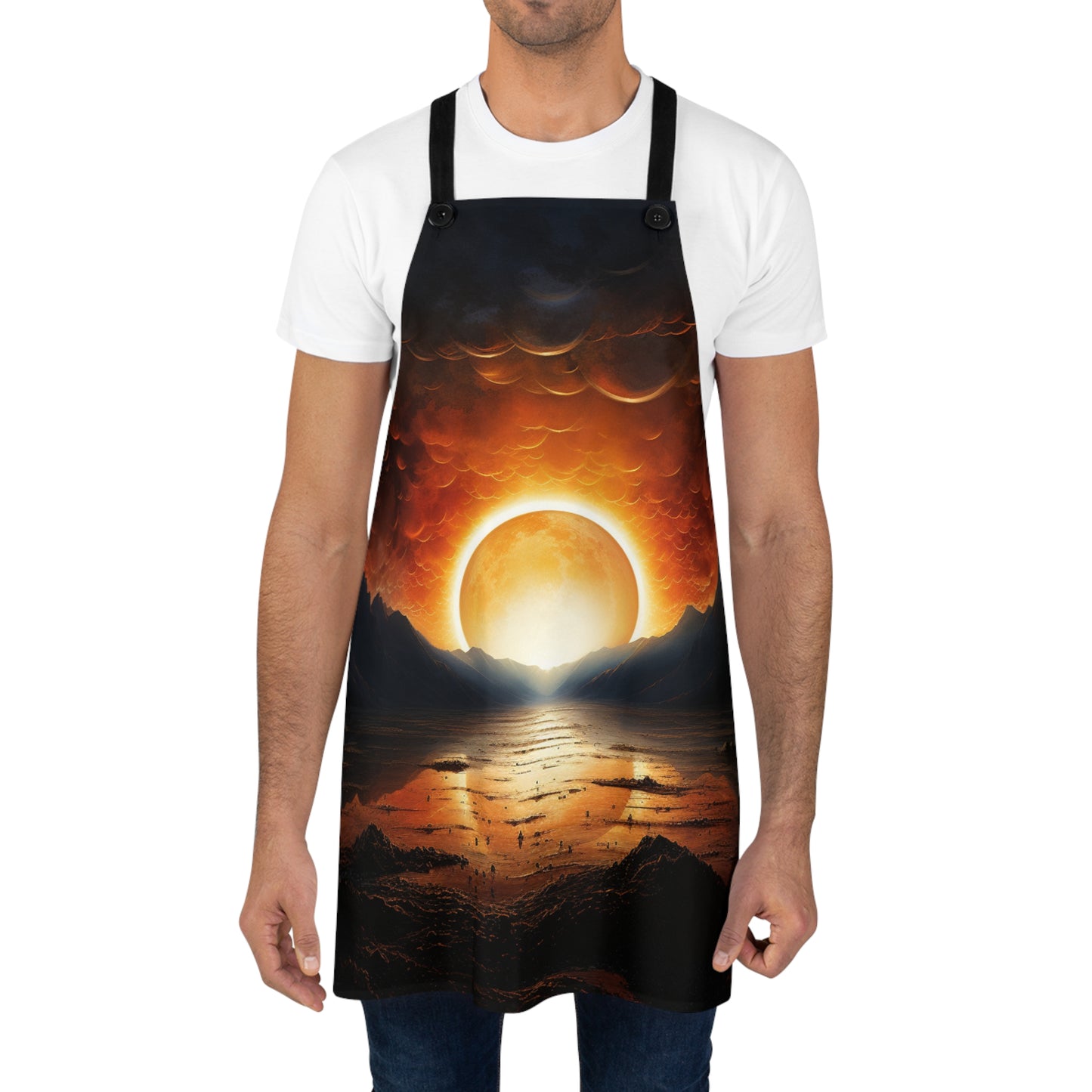 Enjoy Kitchen Time with a View: Stunning Mountain Sunset Apron(AOP)