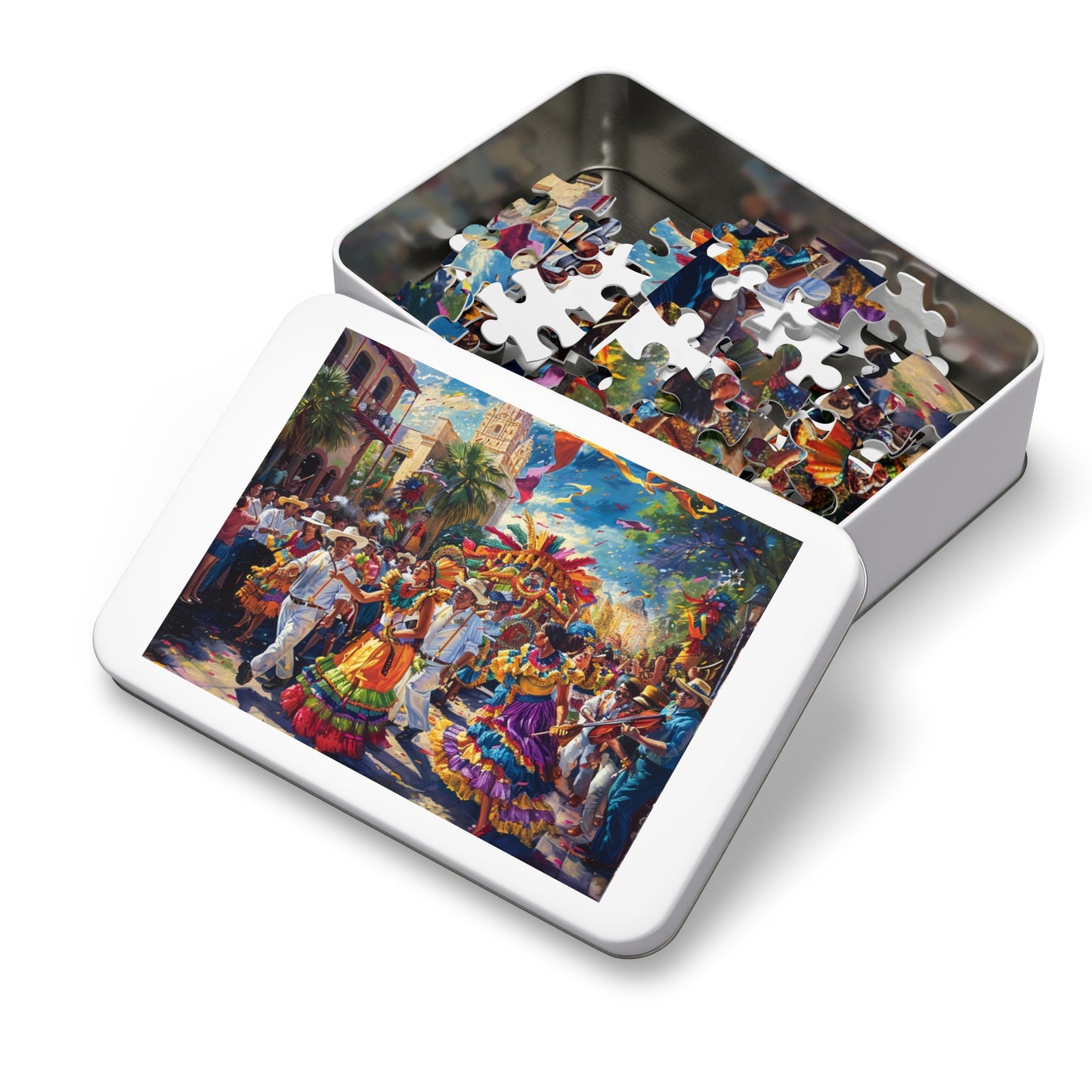 Vibrant Day of the Dead Puzzle - Festive Parade Scene for Mindful Relaxation (30, 110, 252, 500,1000-Piece),Fiesta Parade Puzzle for Family