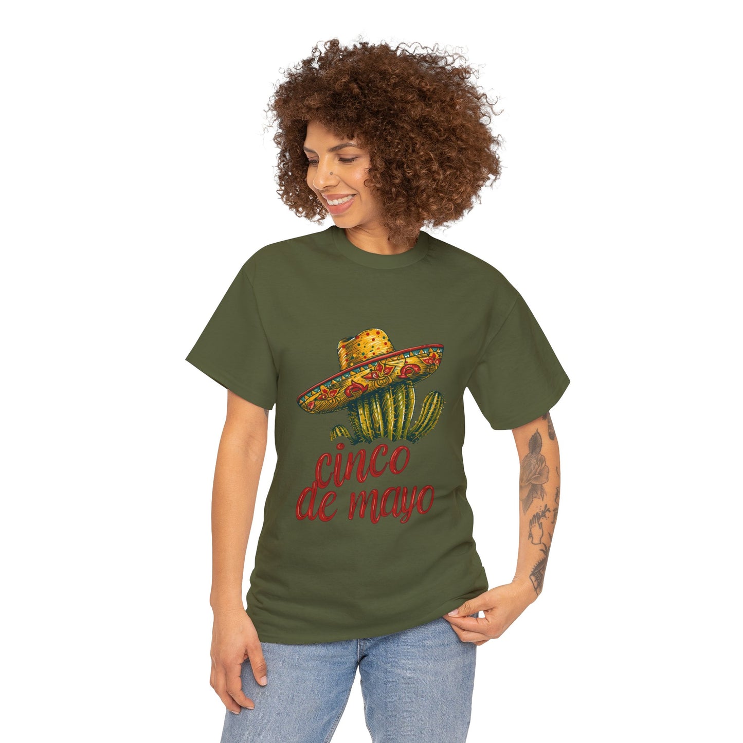 Cactus Chic: Cinco de Mayo Shirt with a Whimsical Sombrero, Celebrate in Style, Cinco de Mayo Cactus Sombrero Shirt